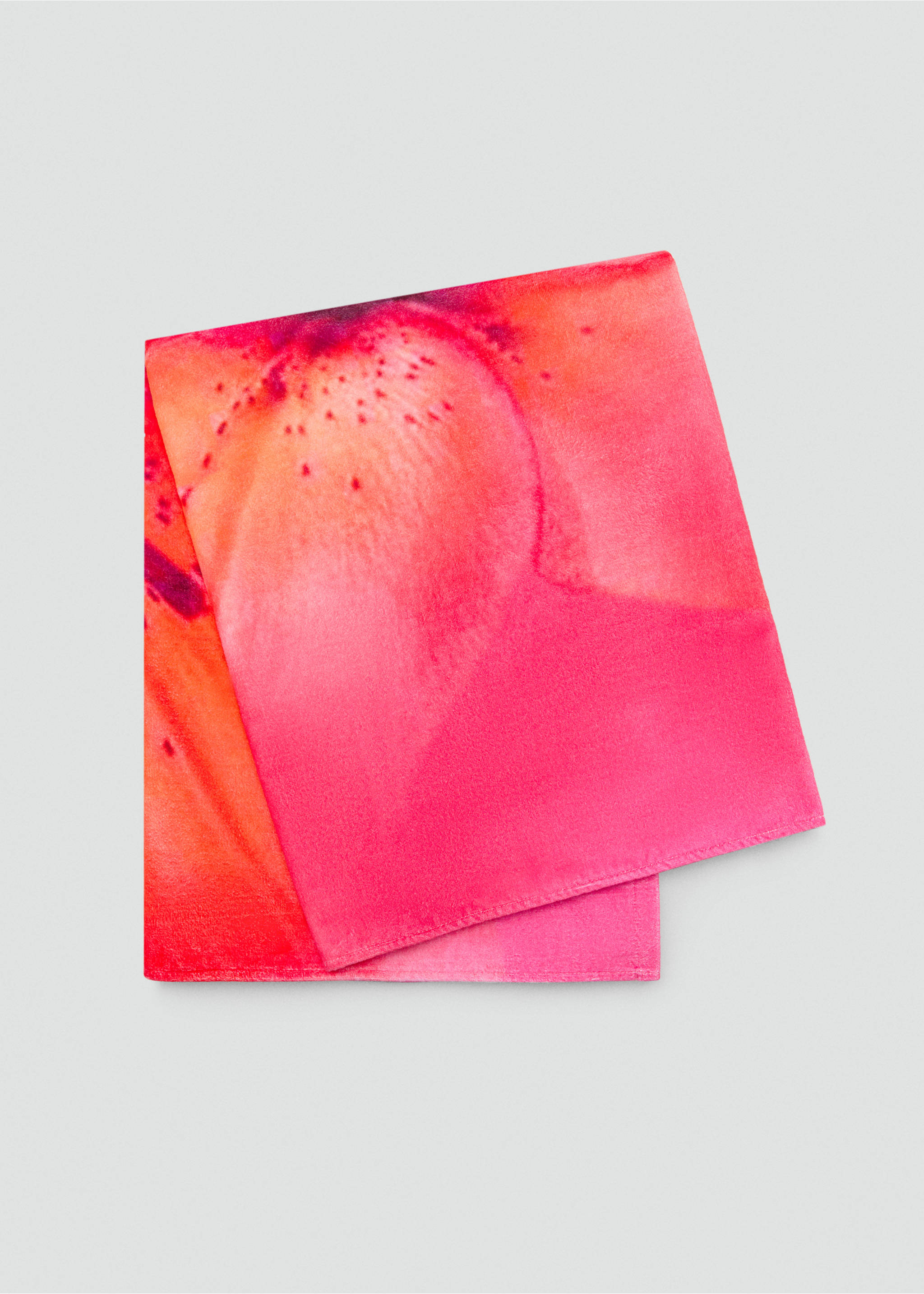 Cotton floral towel - Article without model, Pink. Ref: 77080630-00.