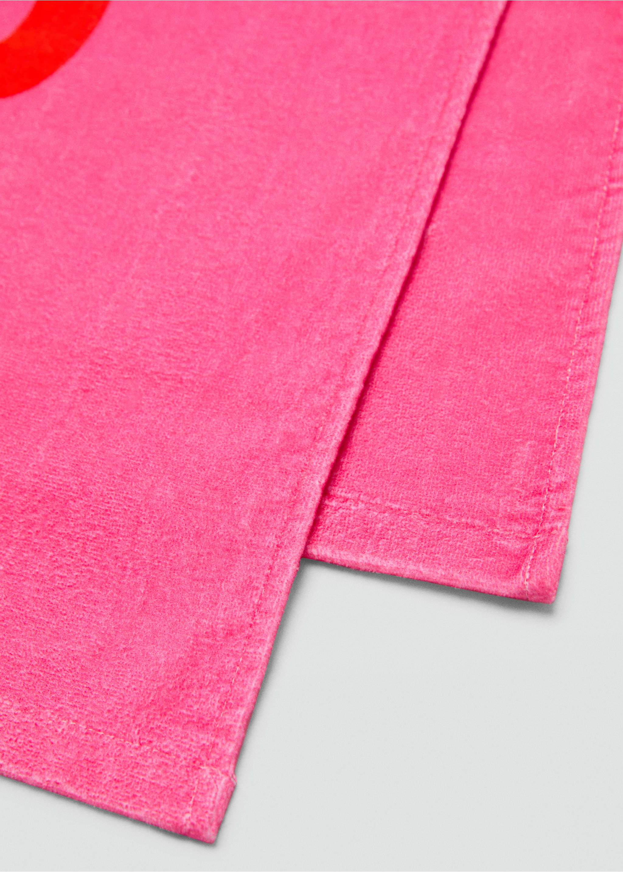 Cotton floral towel - Details of the article 1, Pink. Ref: 77080630-00.