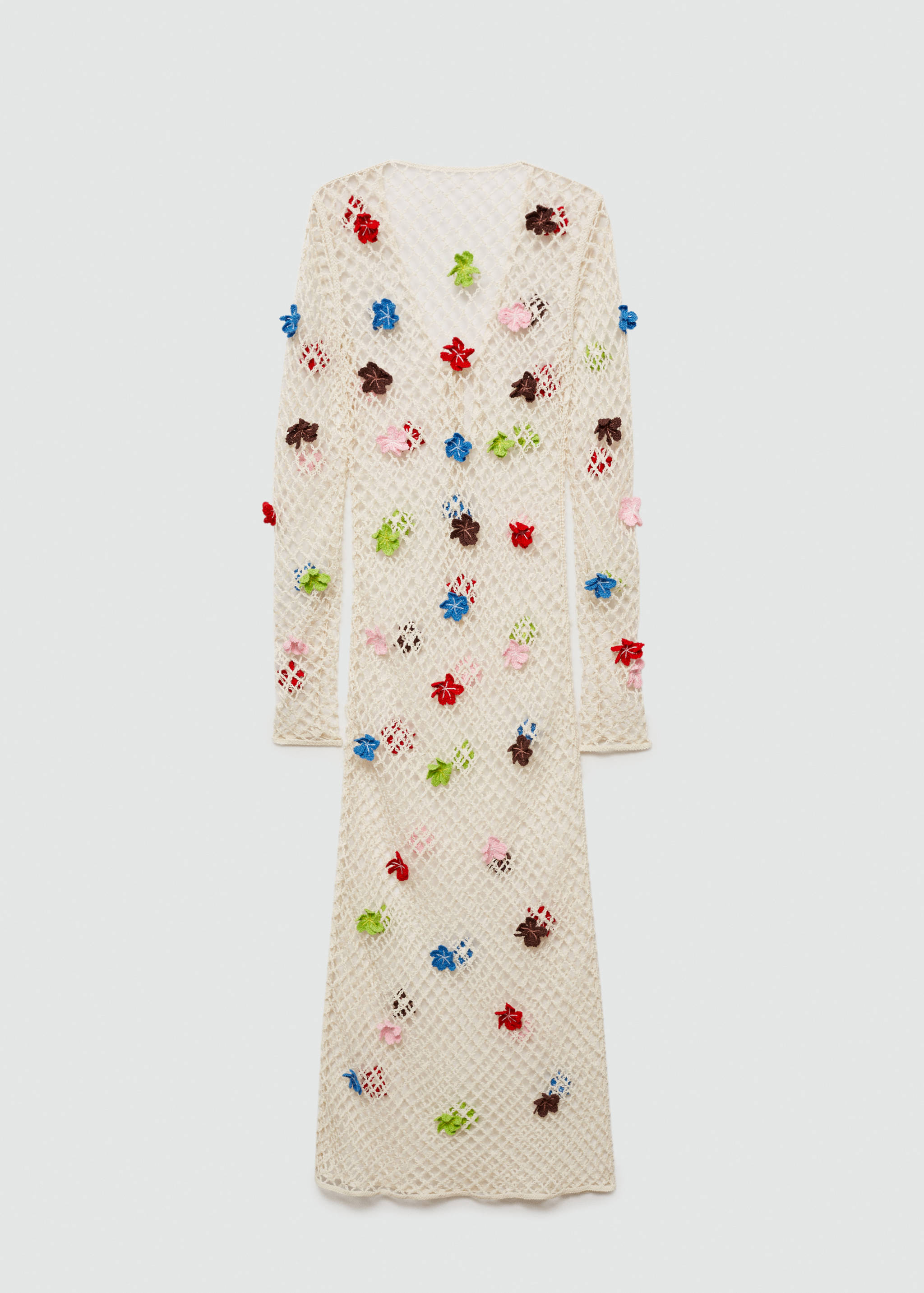 Knitted dress with decorative flowers - Article without model