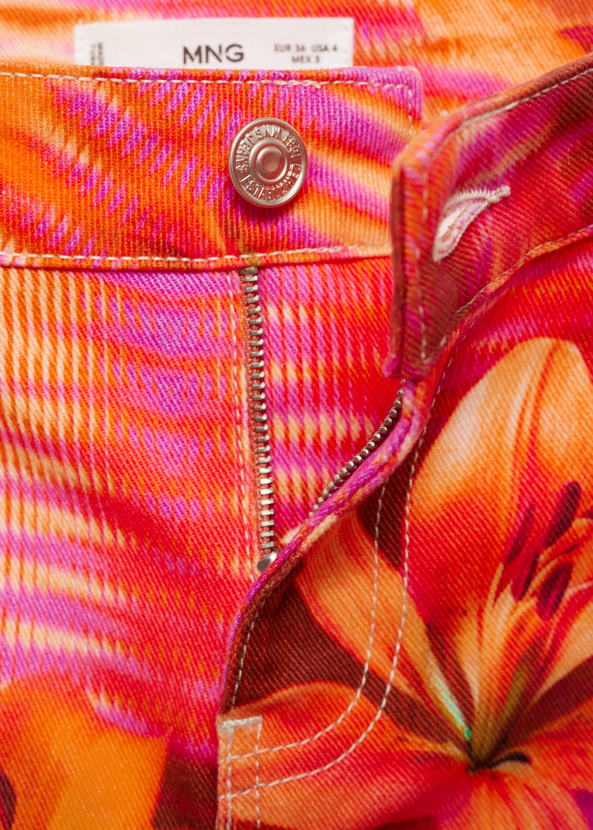 Printed wide leg jeans - Details of the article 8