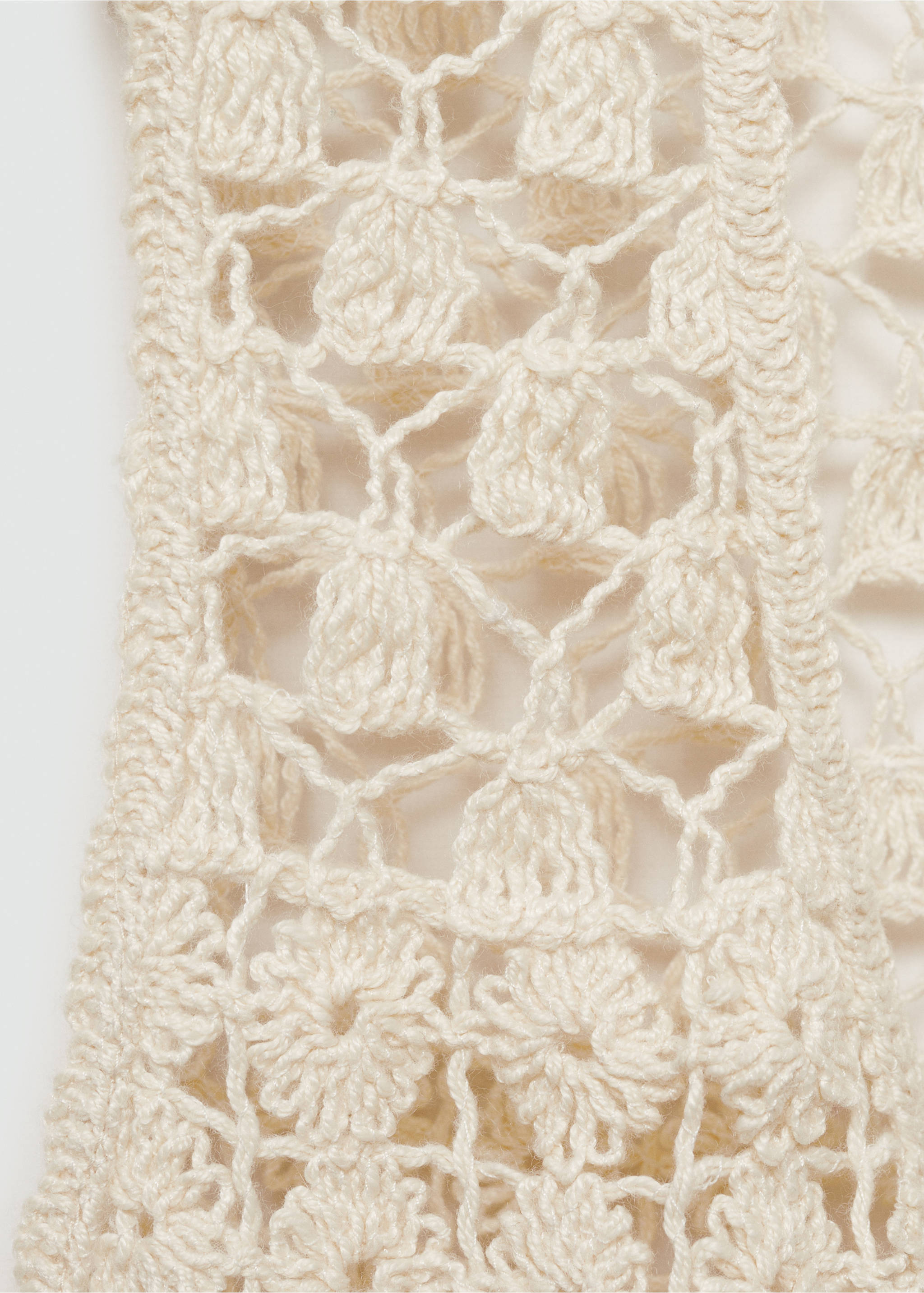 Fringed gilet - Details of the article 0, Ecru. Ref: 77080640-00.