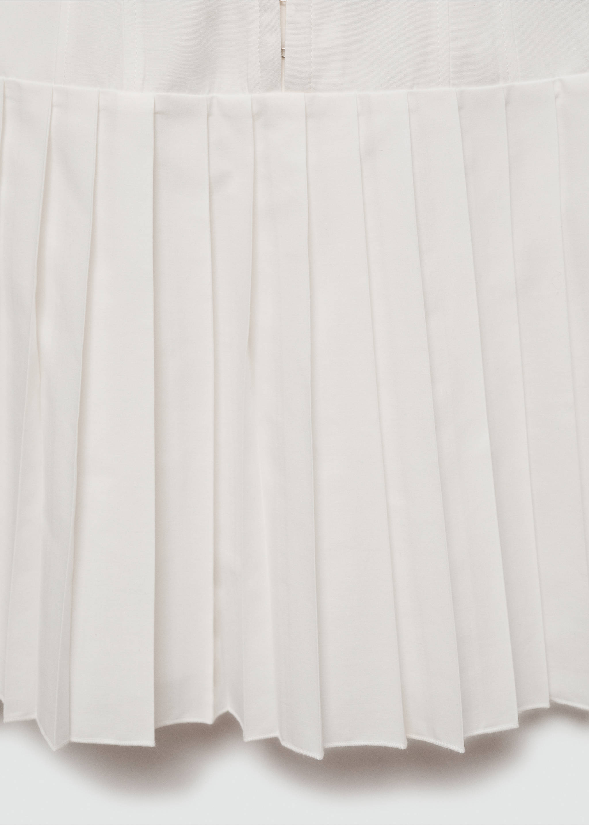 Pleated short dress - Details of the article 0, Off White. Ref: 77080642-00.