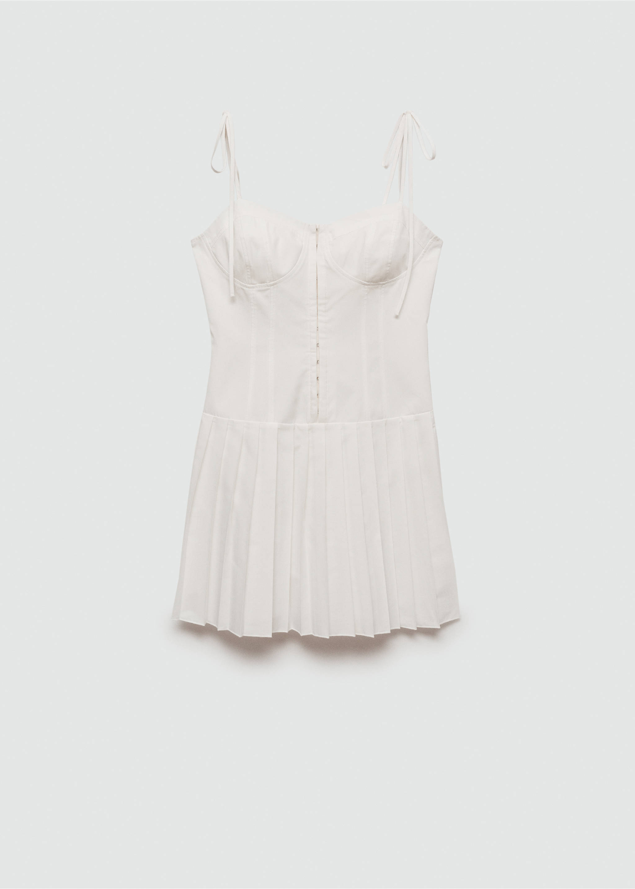 Pleated short dress - Article without model, Off White. Ref: 77080642-00.