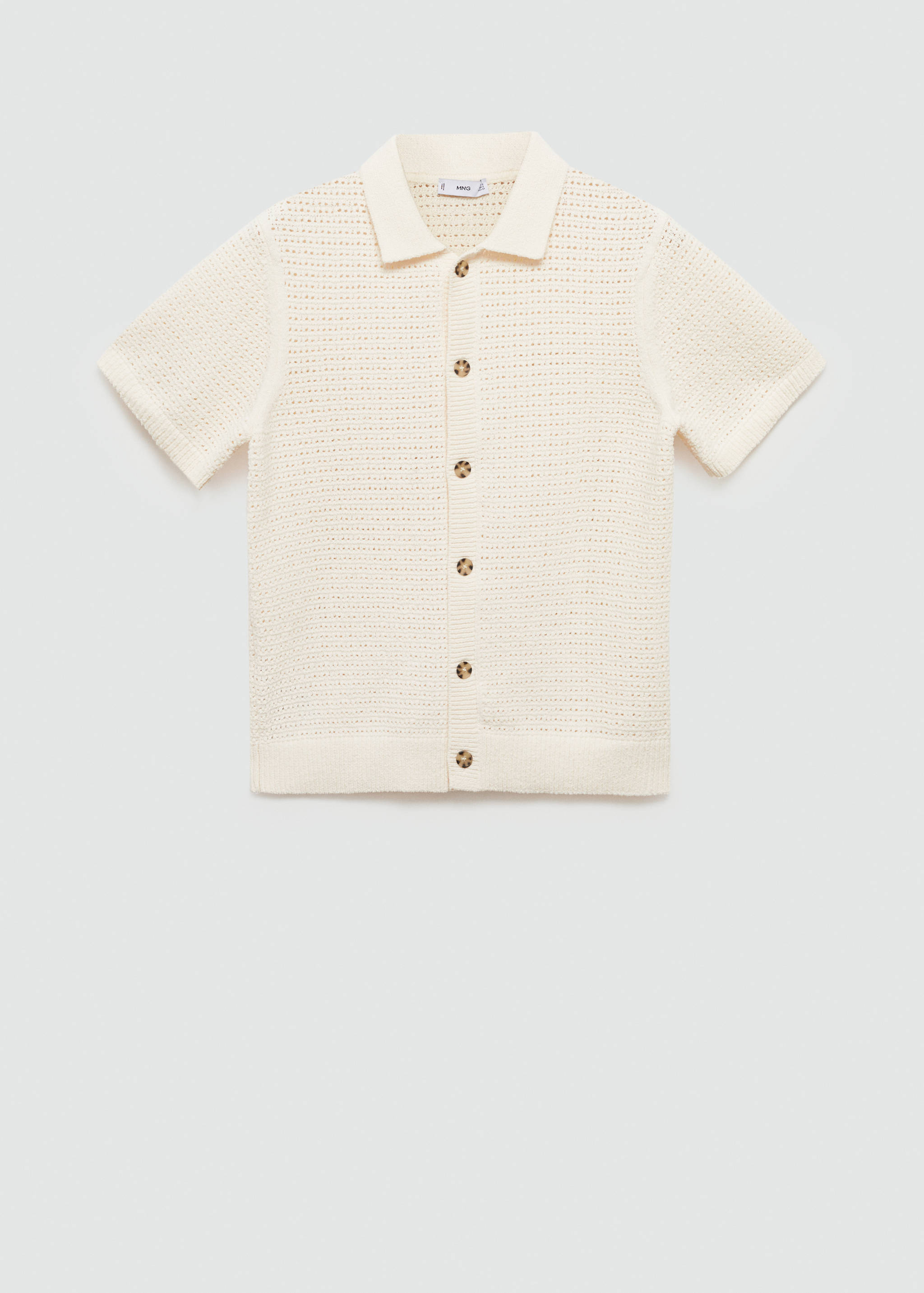 Openwork knit polo with buttons - Article without model