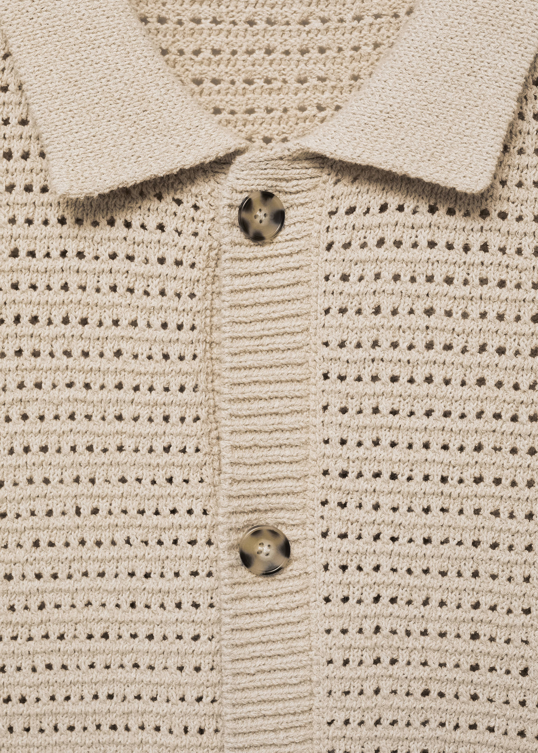 Openwork knit polo with buttons - Details of the article 8