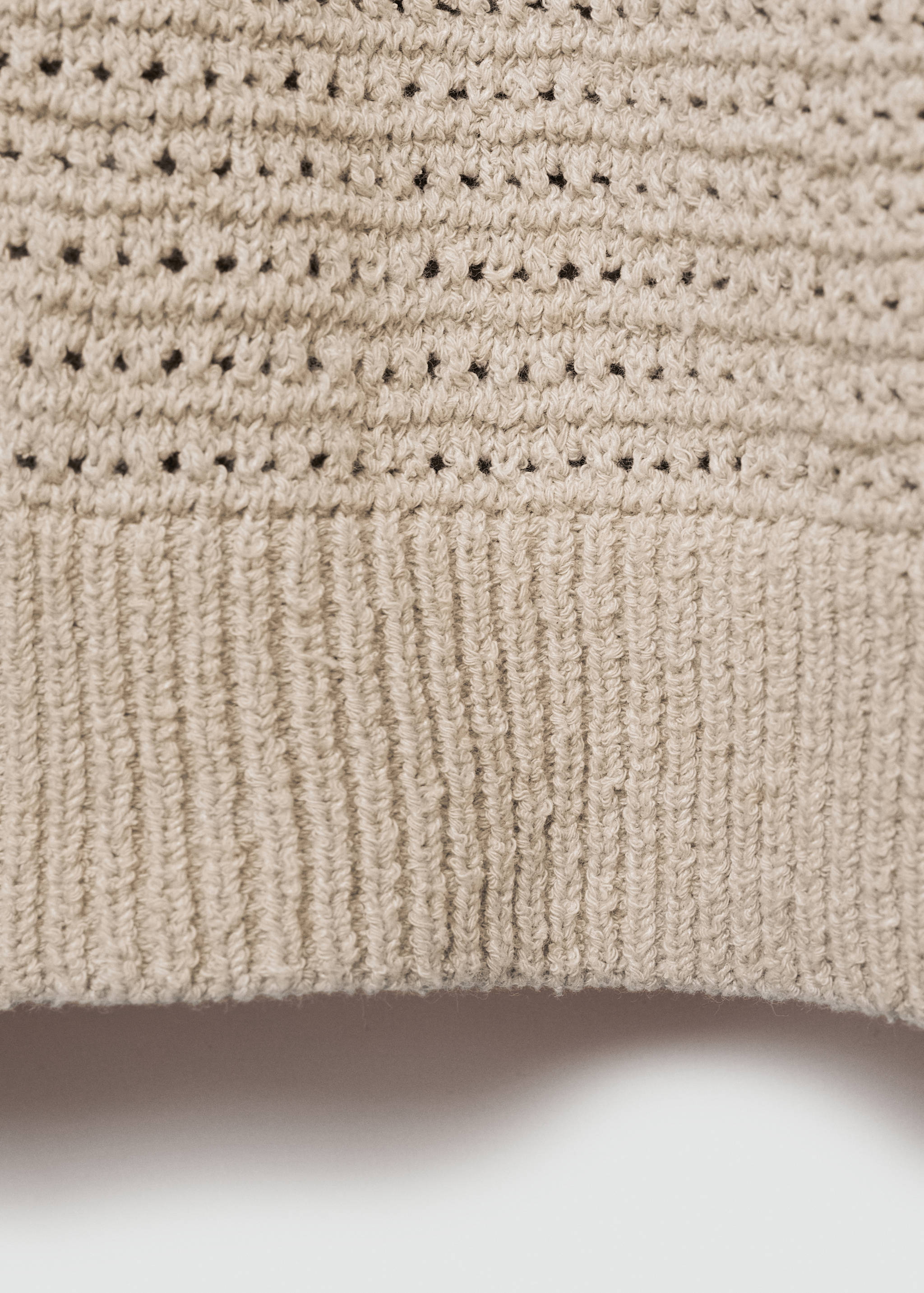 Openwork knit polo with buttons - Details of the article 0