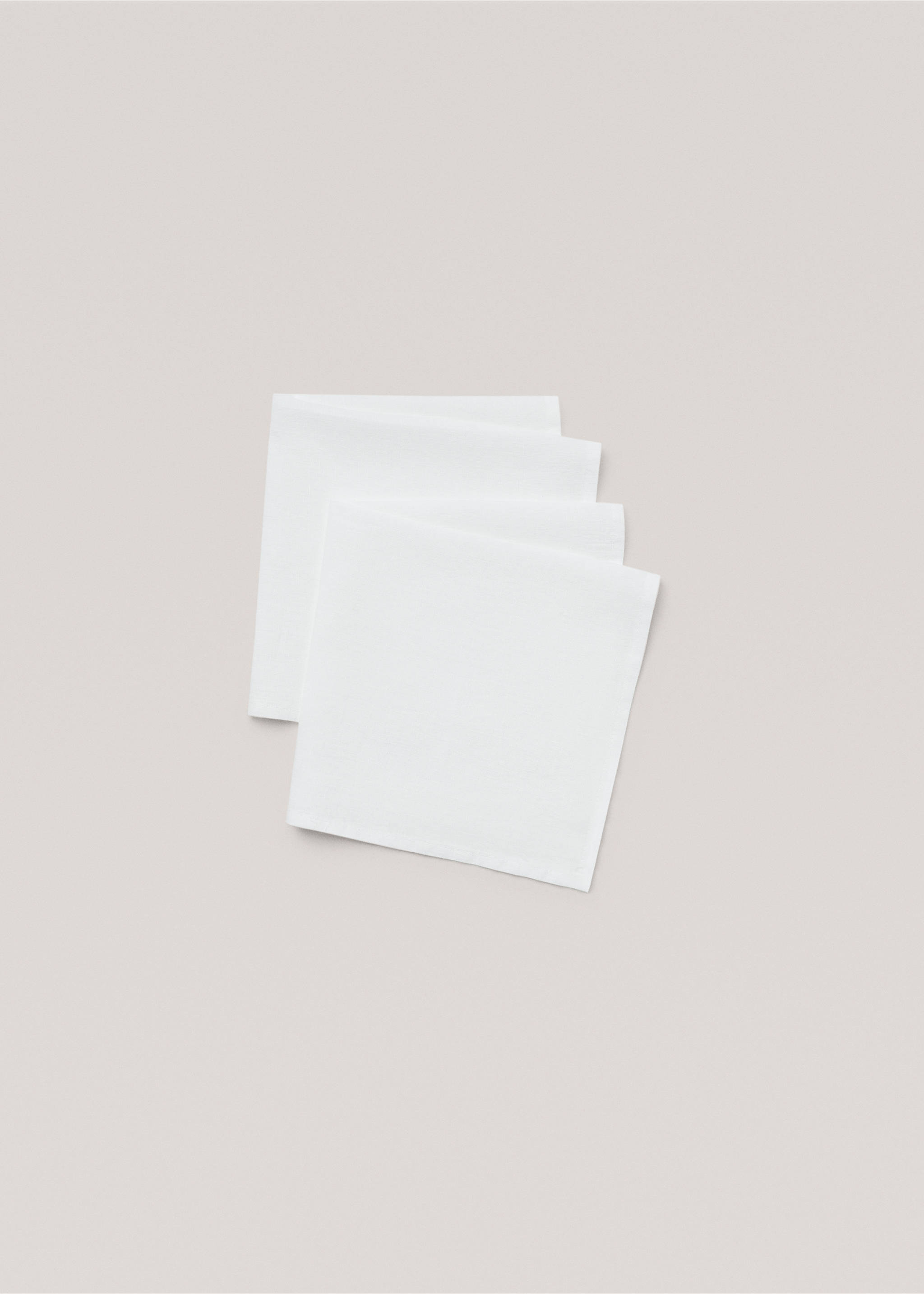 100% linen napkin 45x45cm - Details of the article 1, Off White. Ref: 77081012-00.