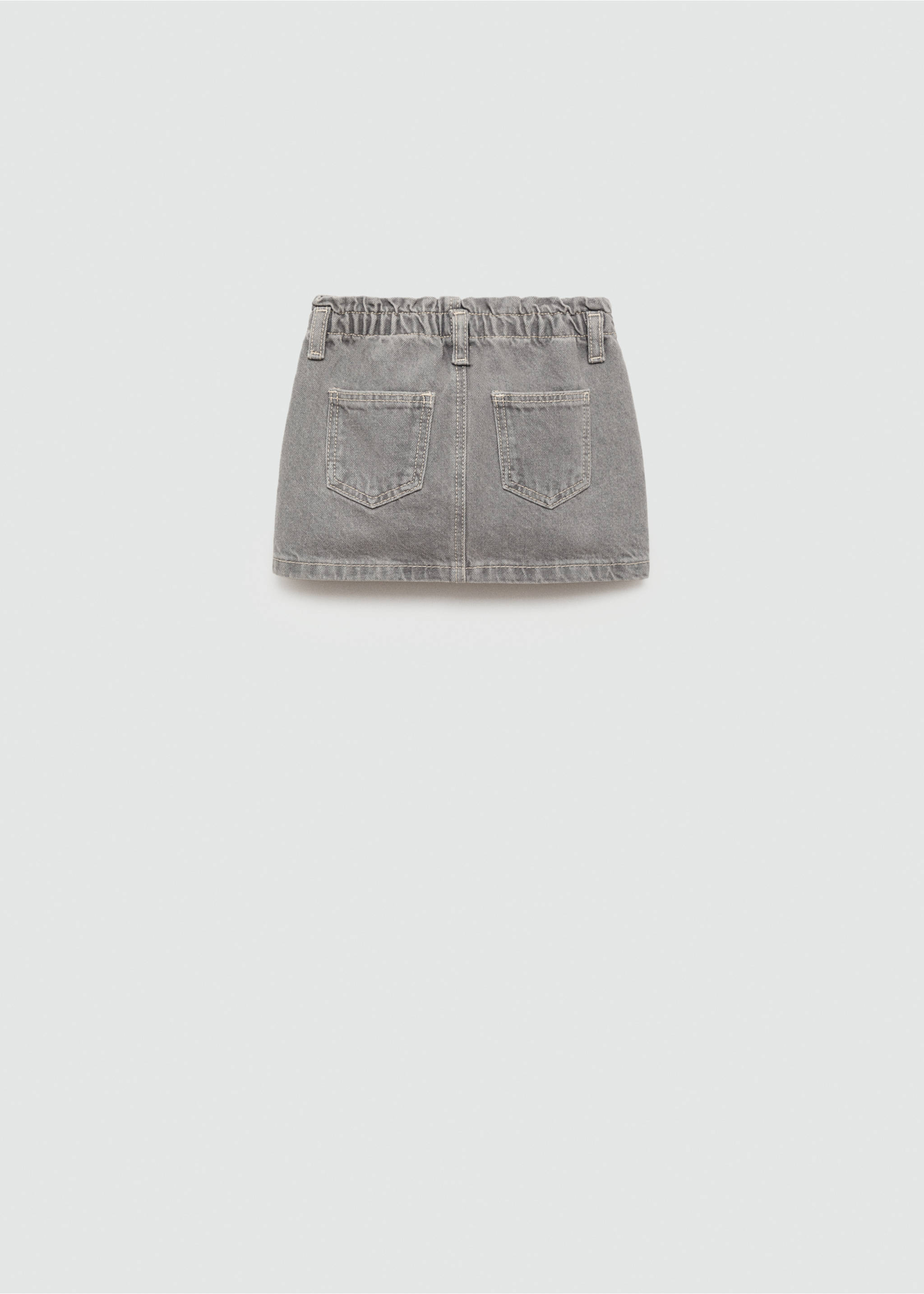 Paperbag denim skirt - Reverse of the article, Denim Grey. Ref: 77082004-00.