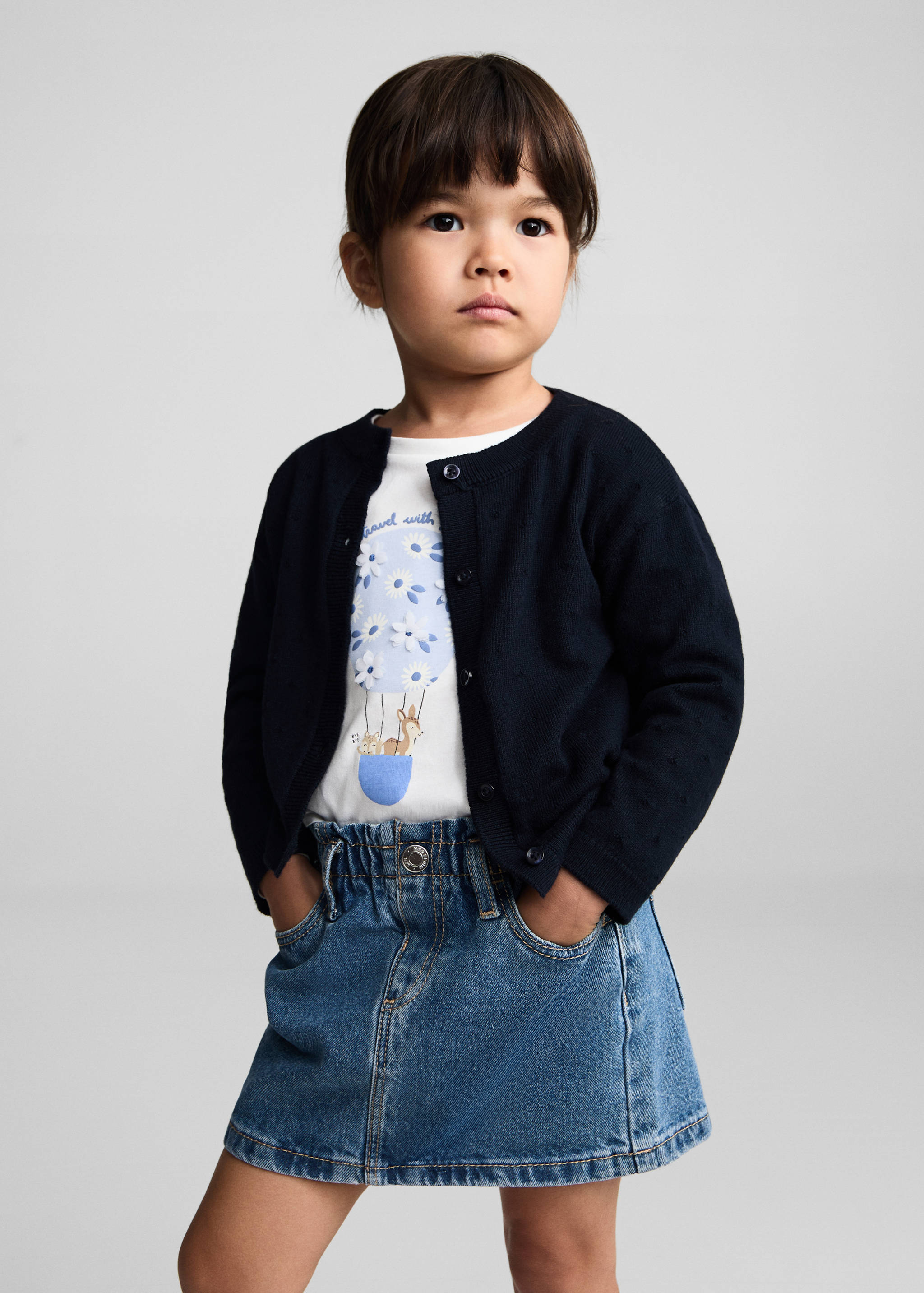 Paperbag denim skirt - Medium plane