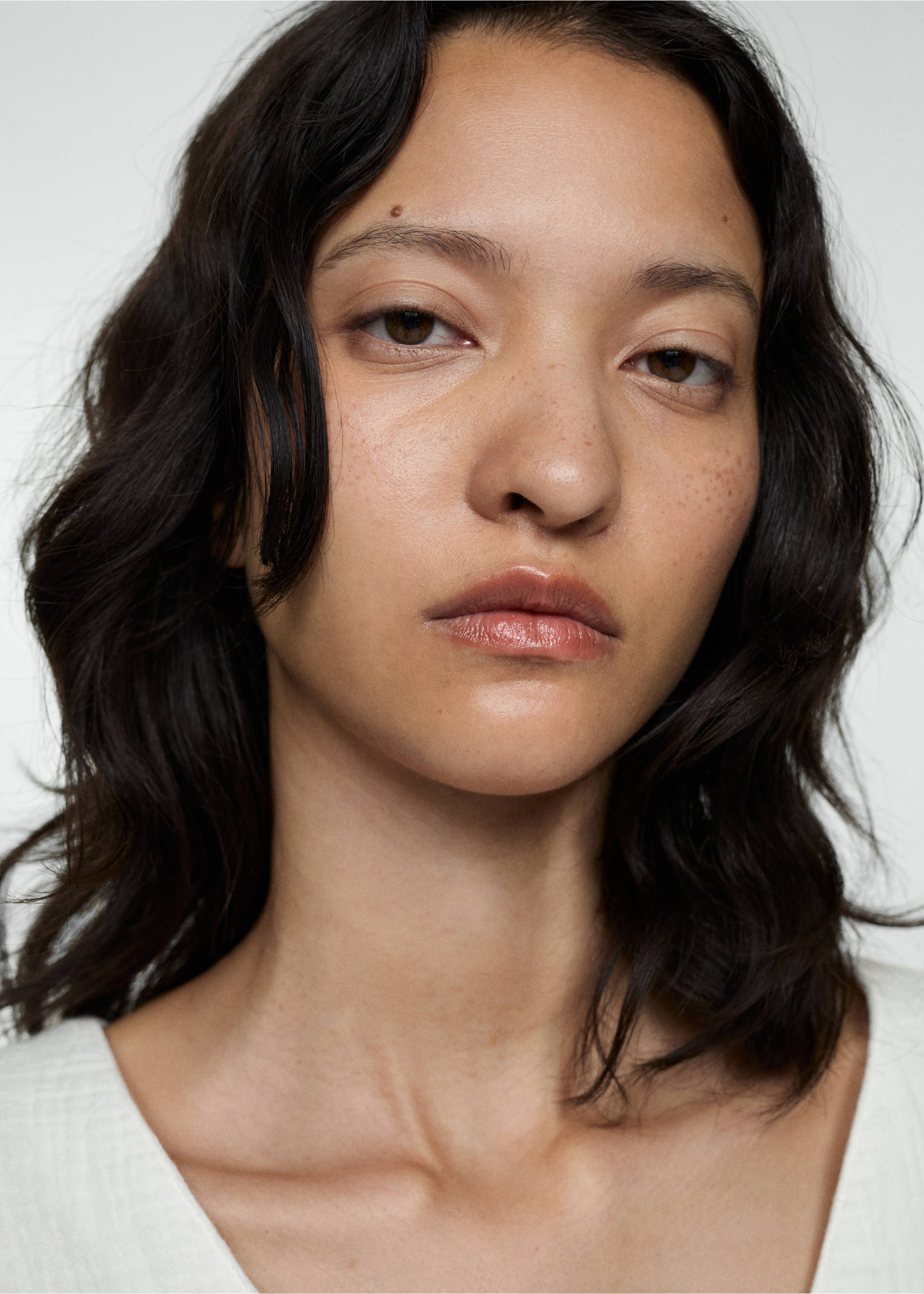 Belt short jumpsuit - Details of the article 1, Off White. Ref: 77082005-00.