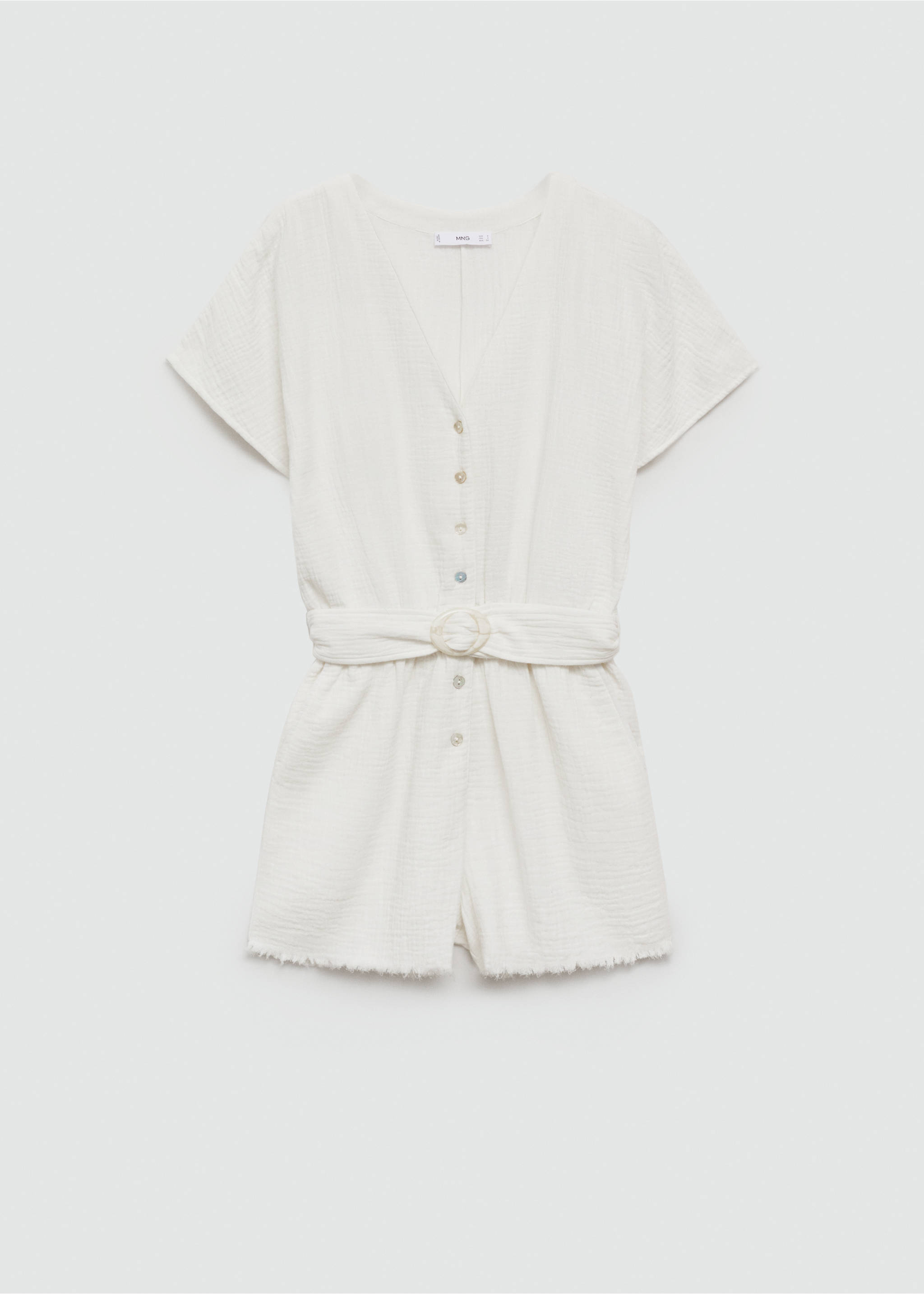 Belt short jumpsuit - Article without model, Off White. Ref: 77082005-00.