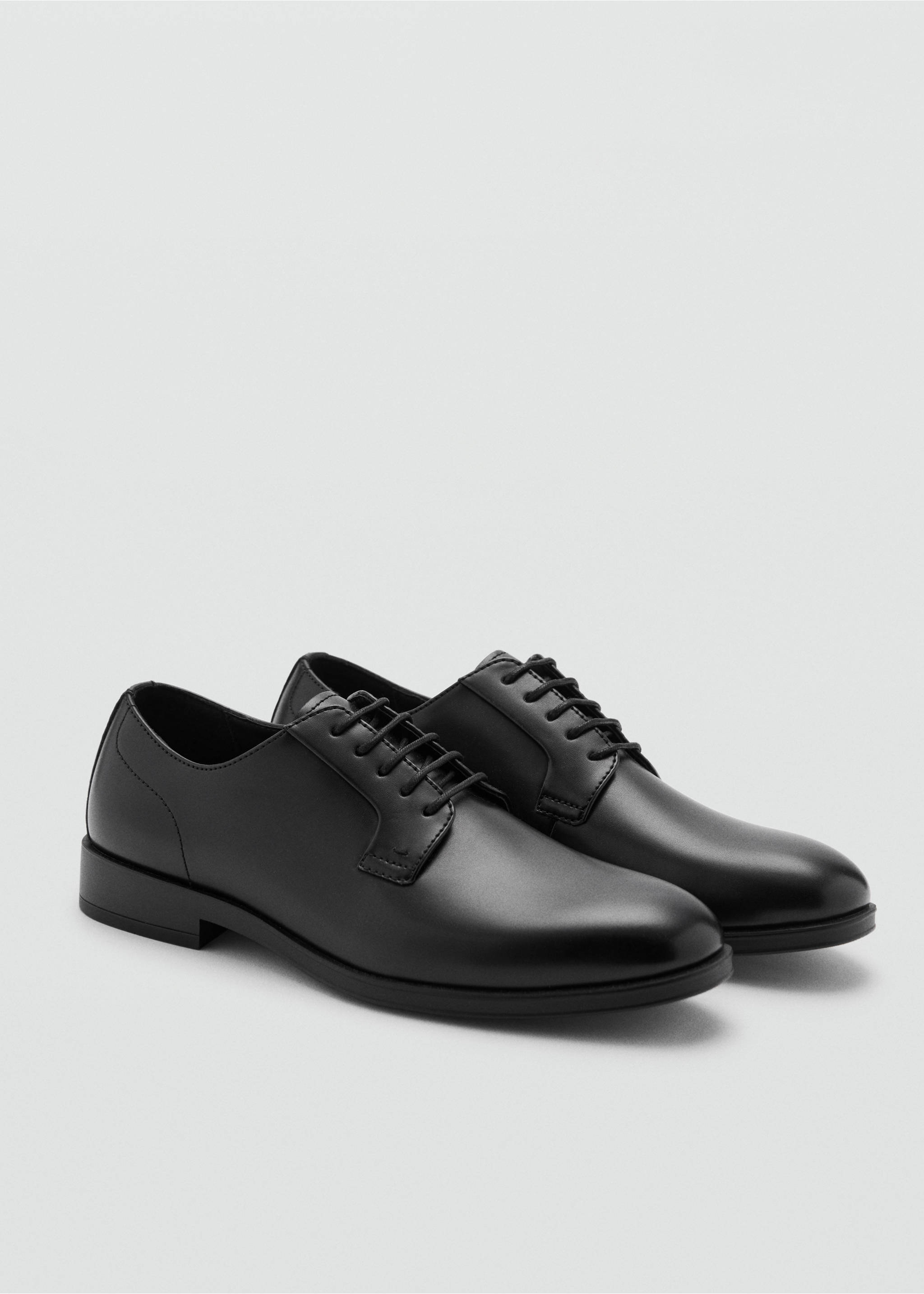 Faux-leather suit shoes - Medium plane, Black. Ref: 77082539-00.