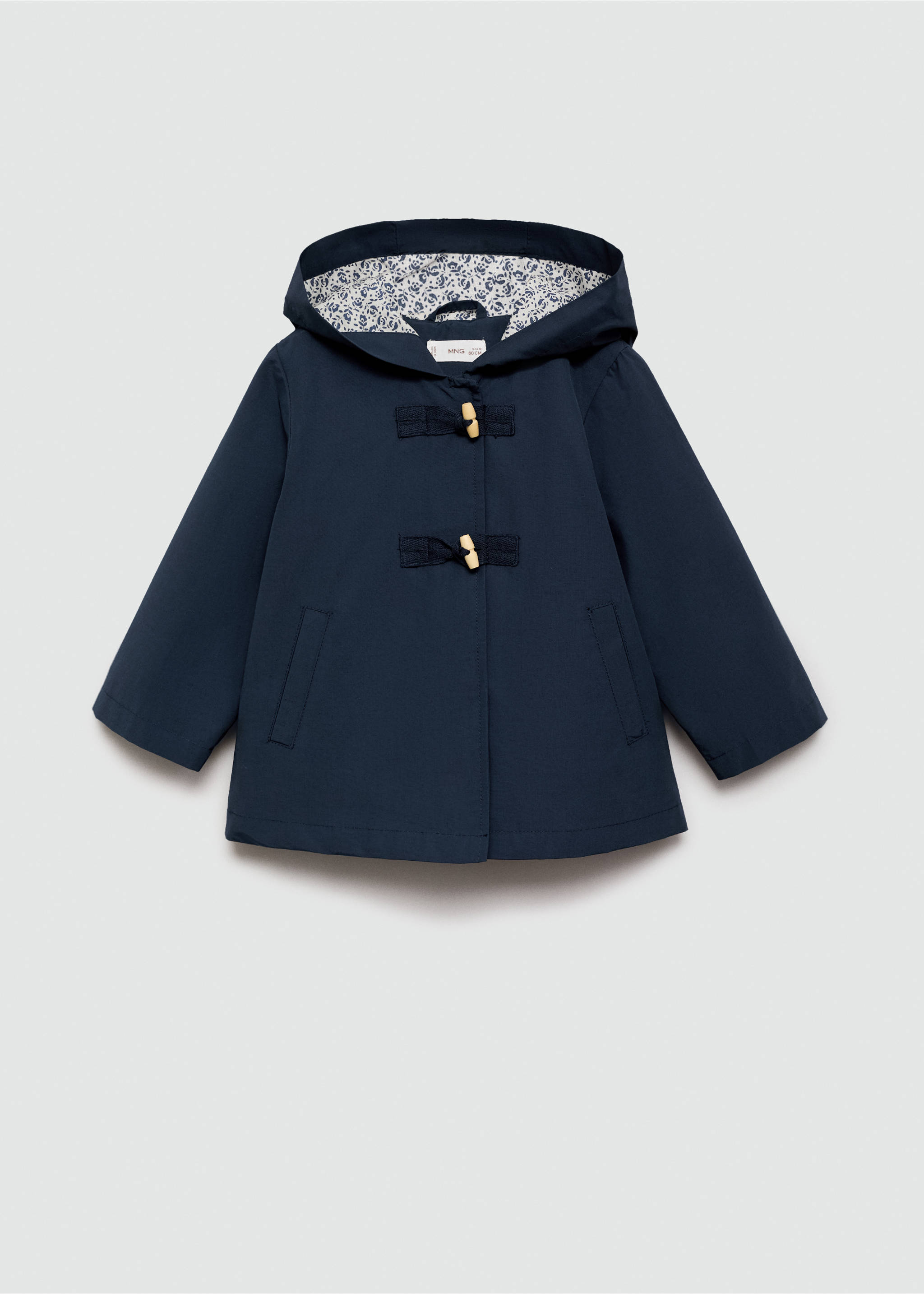 Raincoat hooded jacket - Article without model, Dark Navy. Ref: 77082540-00.