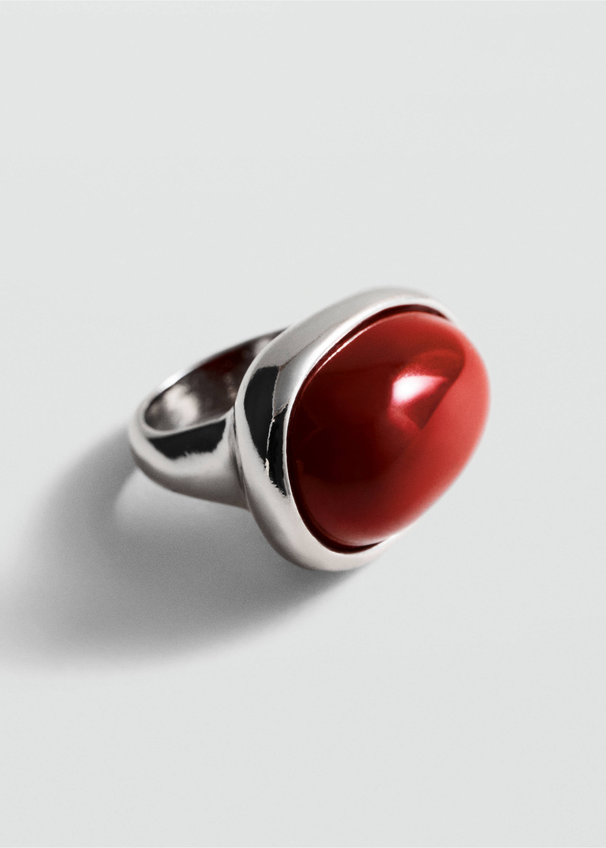 Stone volume ring - Medium plane, Silver. Ref: 77082549-00.