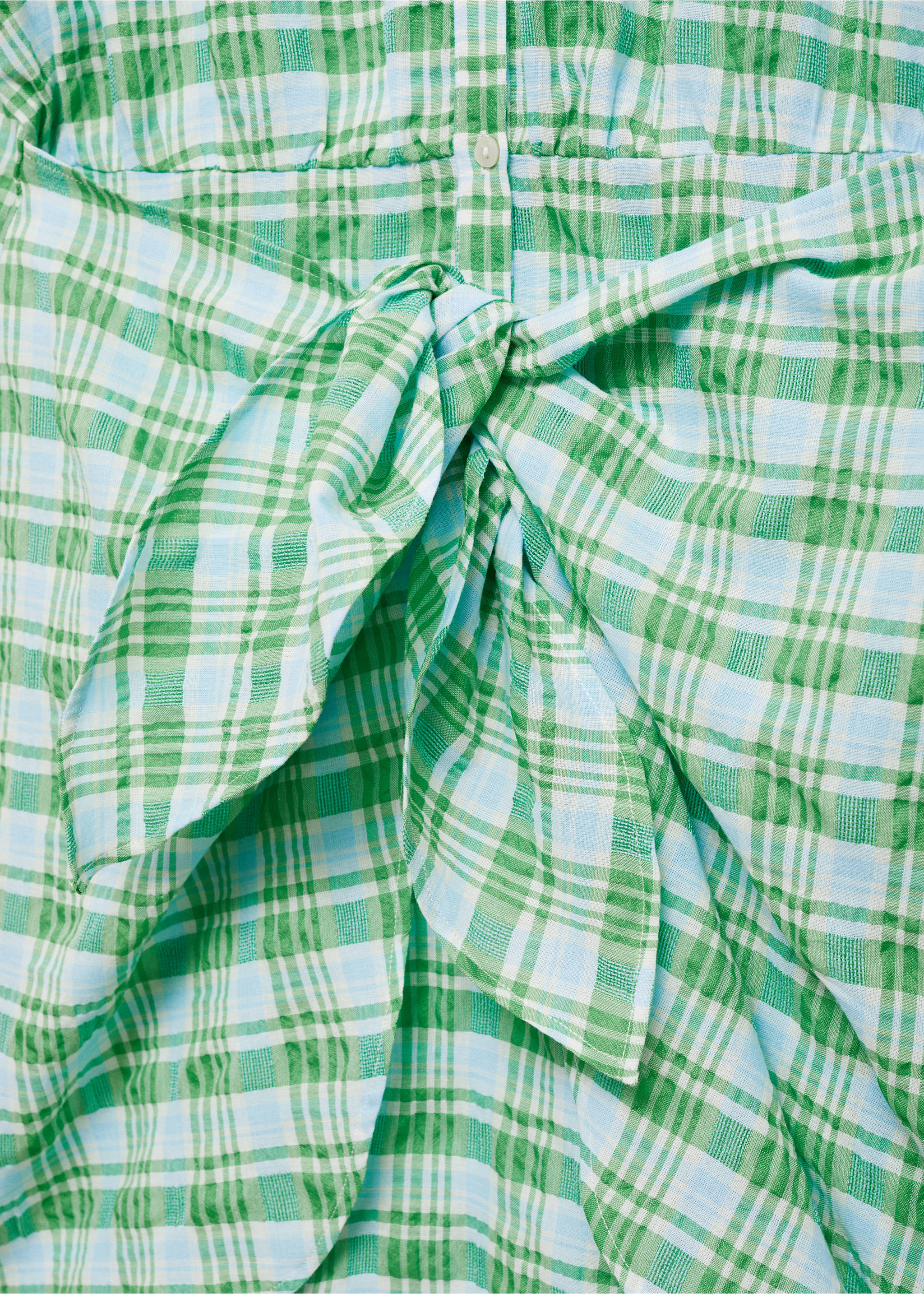 Kariertes Kleid mit Schleife - Detail des Artikels 8, Grün. Ref: 77082922-00.