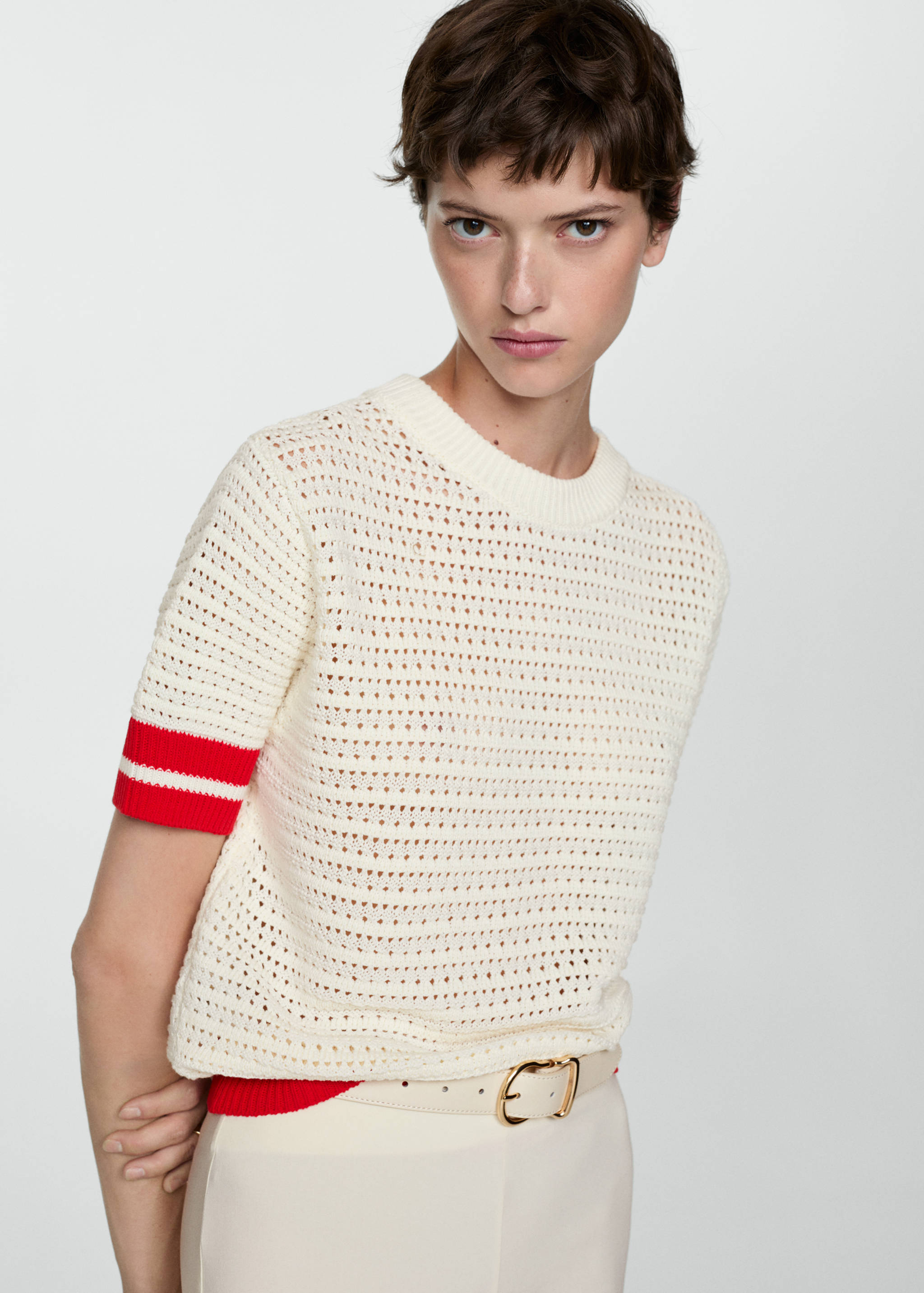 Jersey calado rayas - Plano medio