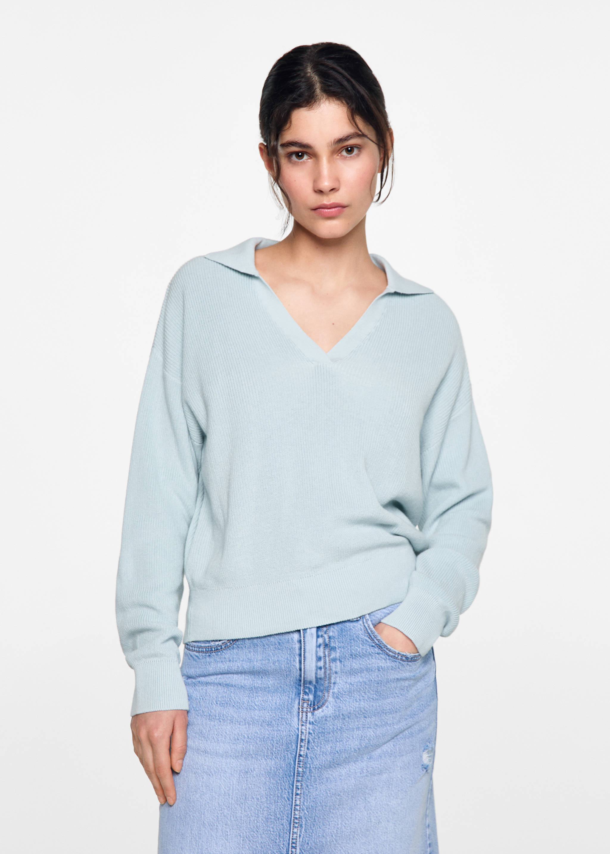 Pull-over col polo - Plan moyen