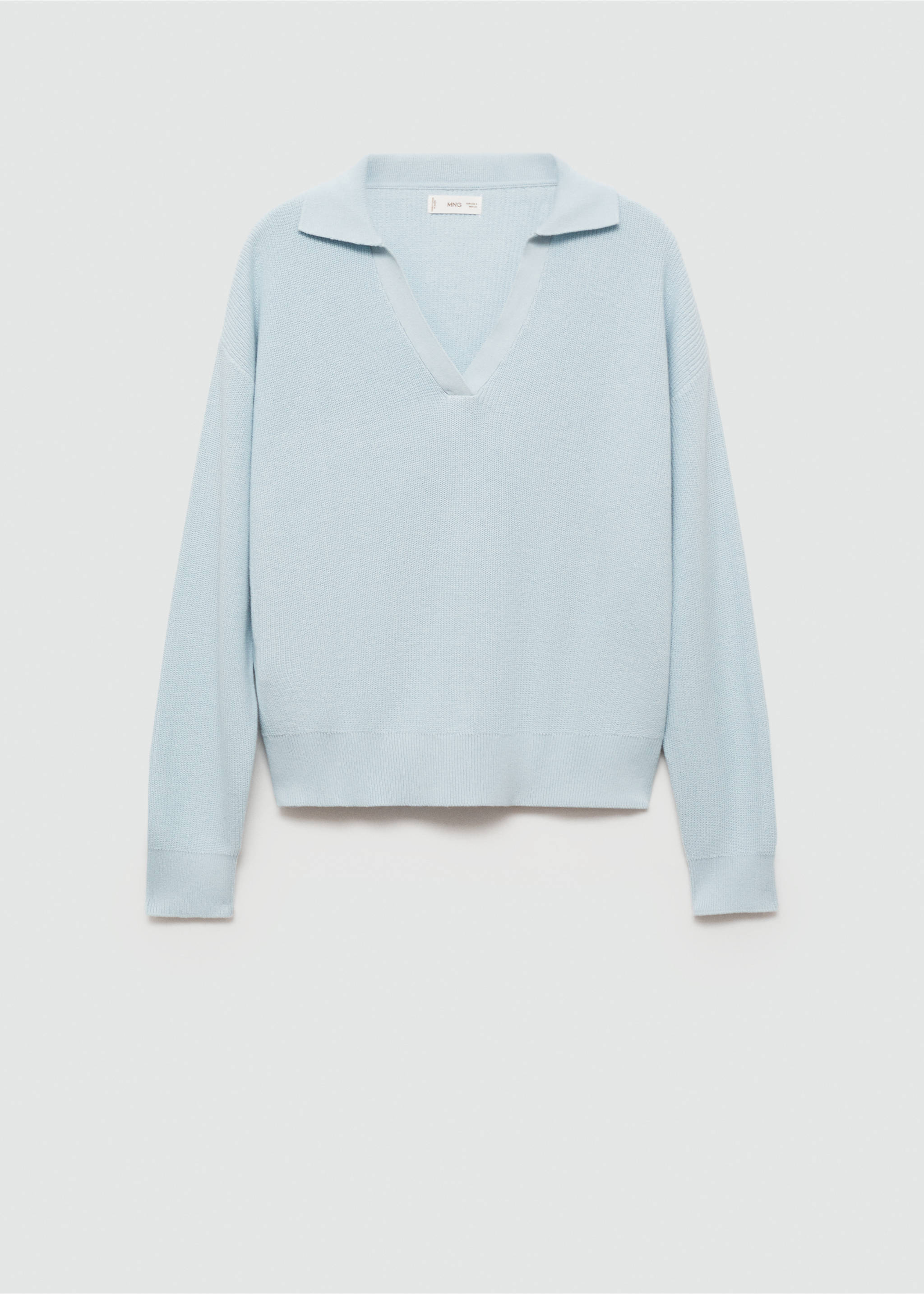 Sweter z kołnierzykiem polo - Artykuł bez modela/modelki, Błękitny. Ref: 77082930-00.