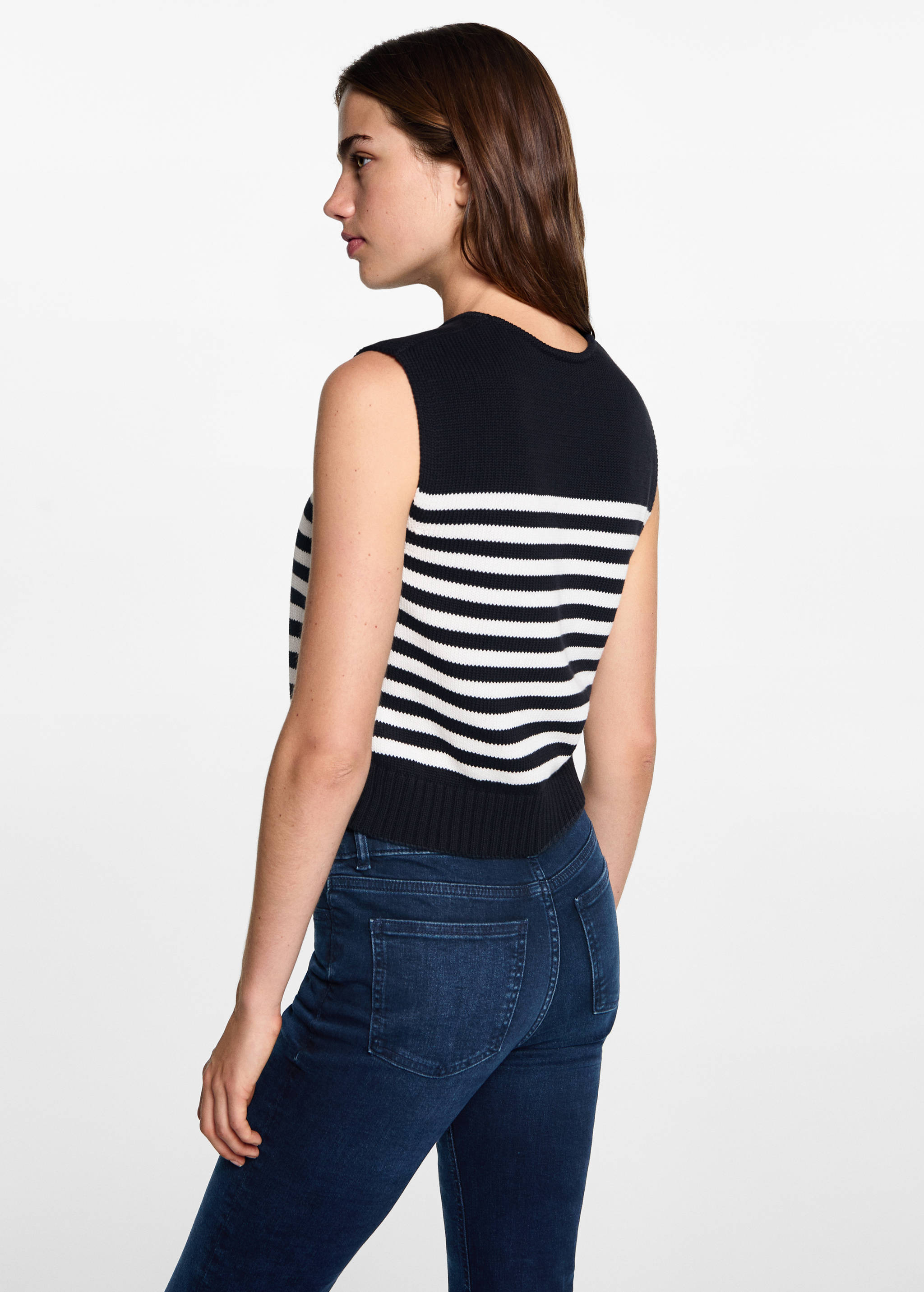 Gilet maille rayures - Verso de l’article