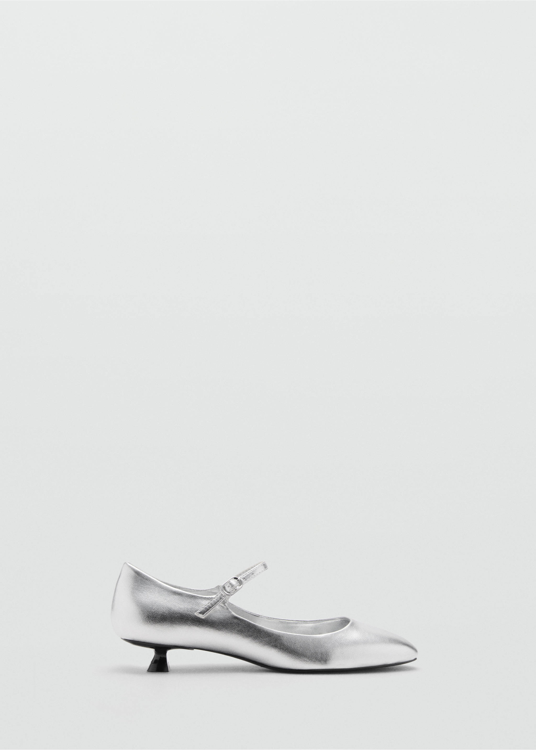 Kitten-heel shoes with buckle - Article without model, Silver. Ref: 77082933-00.