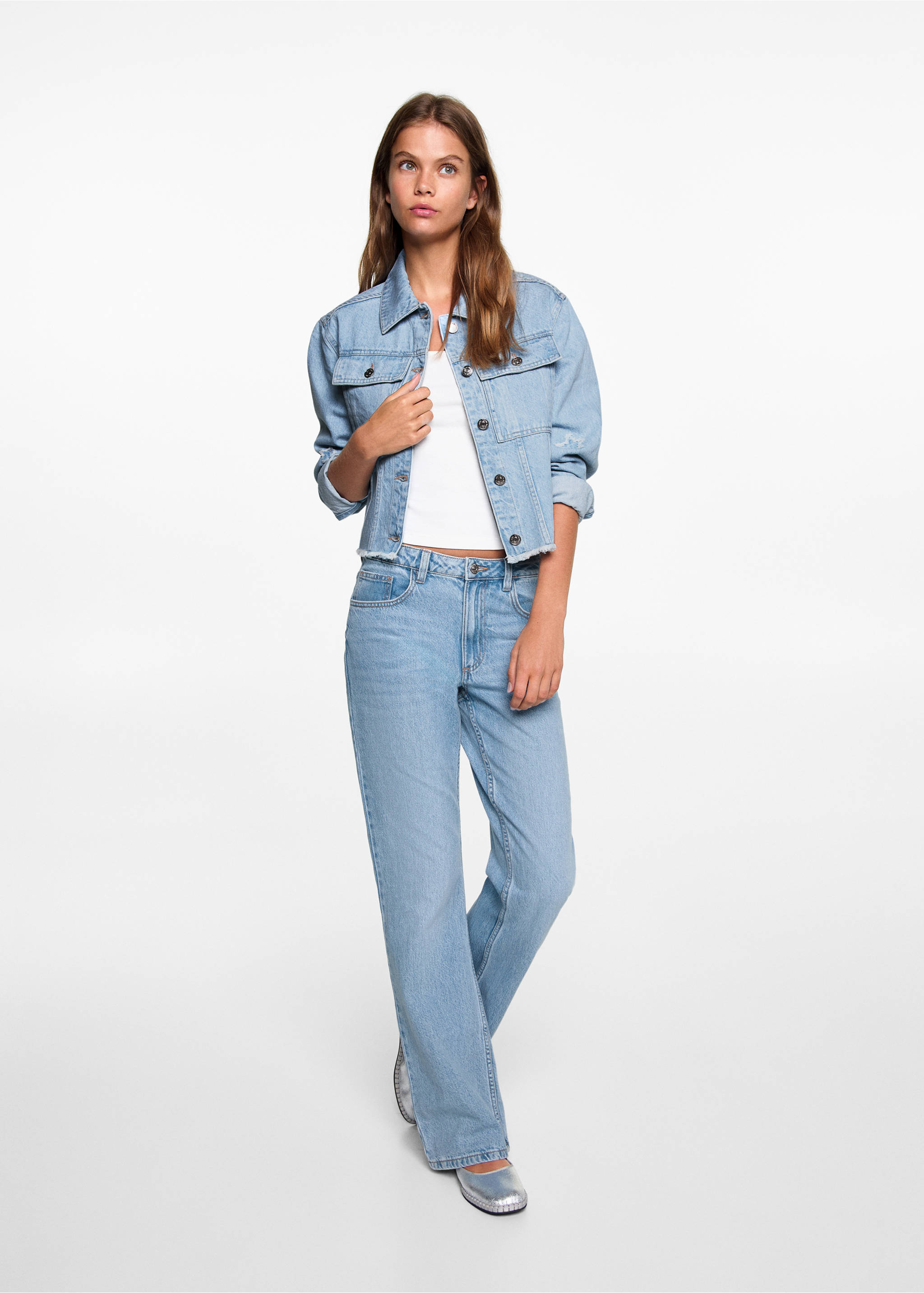 Jean flare - Détail de l'article 2, Bleu moyen. Ref: 77082935-00.