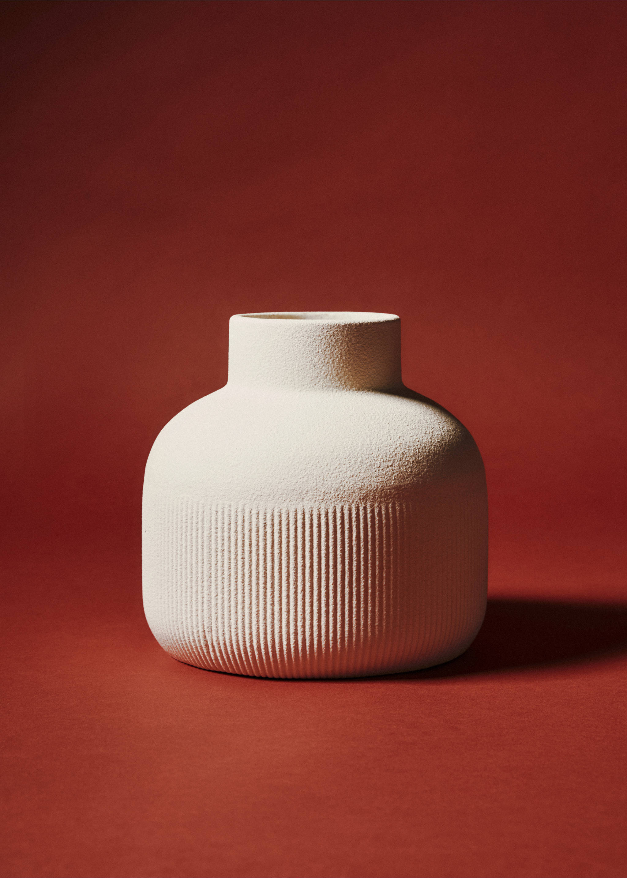 Vase grès rayures - Détail de l'article 7, Blanc cassé. Ref: 77083262-00.