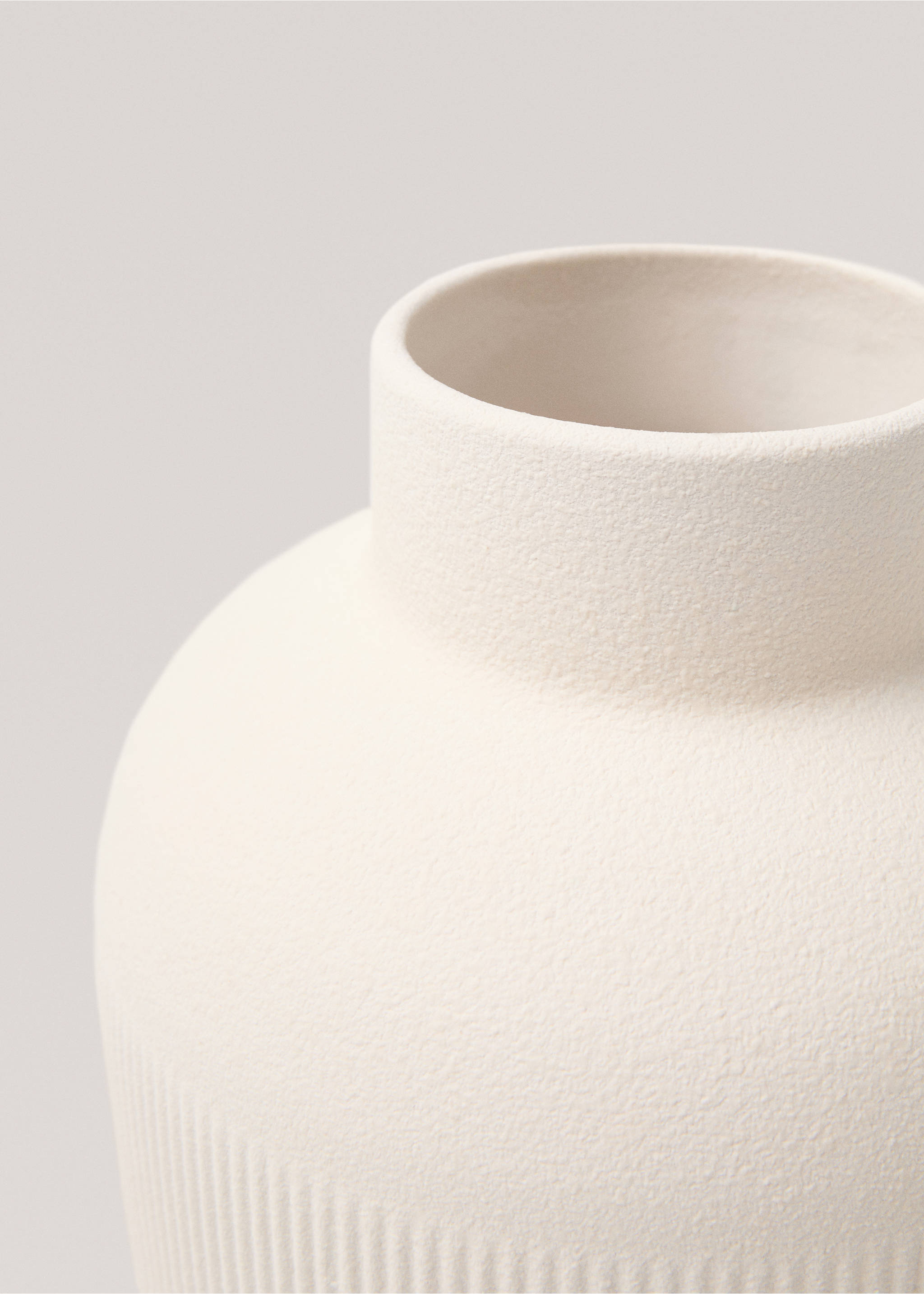 Vase grès rayures - Détail de l'article 1, Blanc cassé. Ref: 77083262-00.