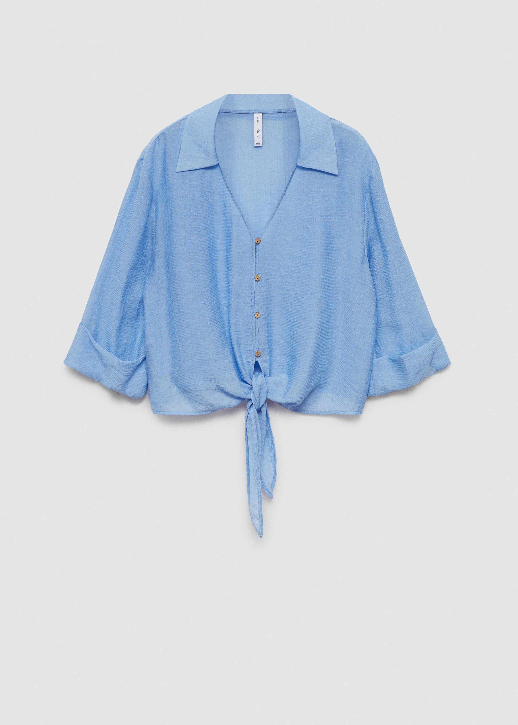 Flared-sleeve blouse with bow - Article without model