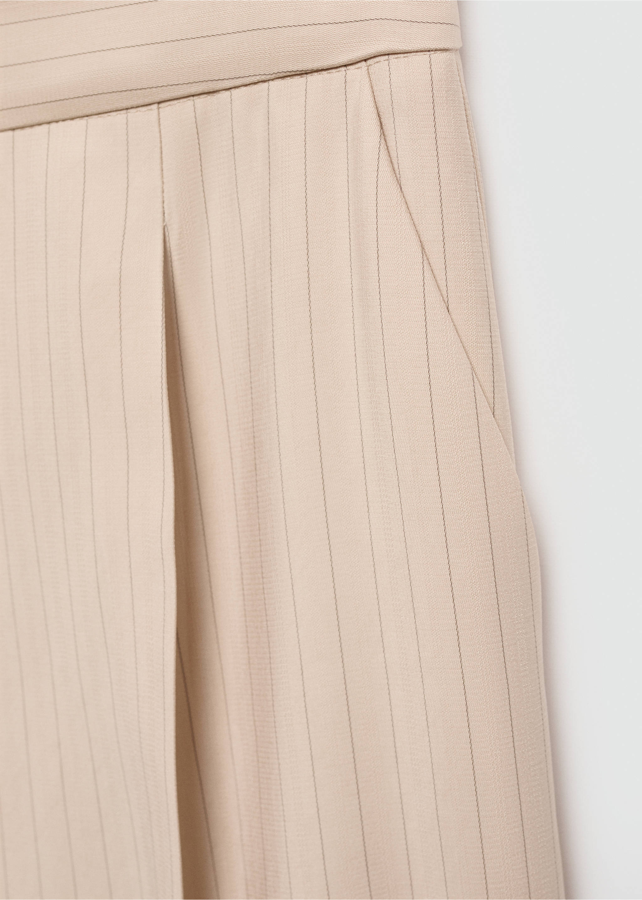 Striped suit trousers - Details of the article 0, Beige. Ref: 77083264-00.