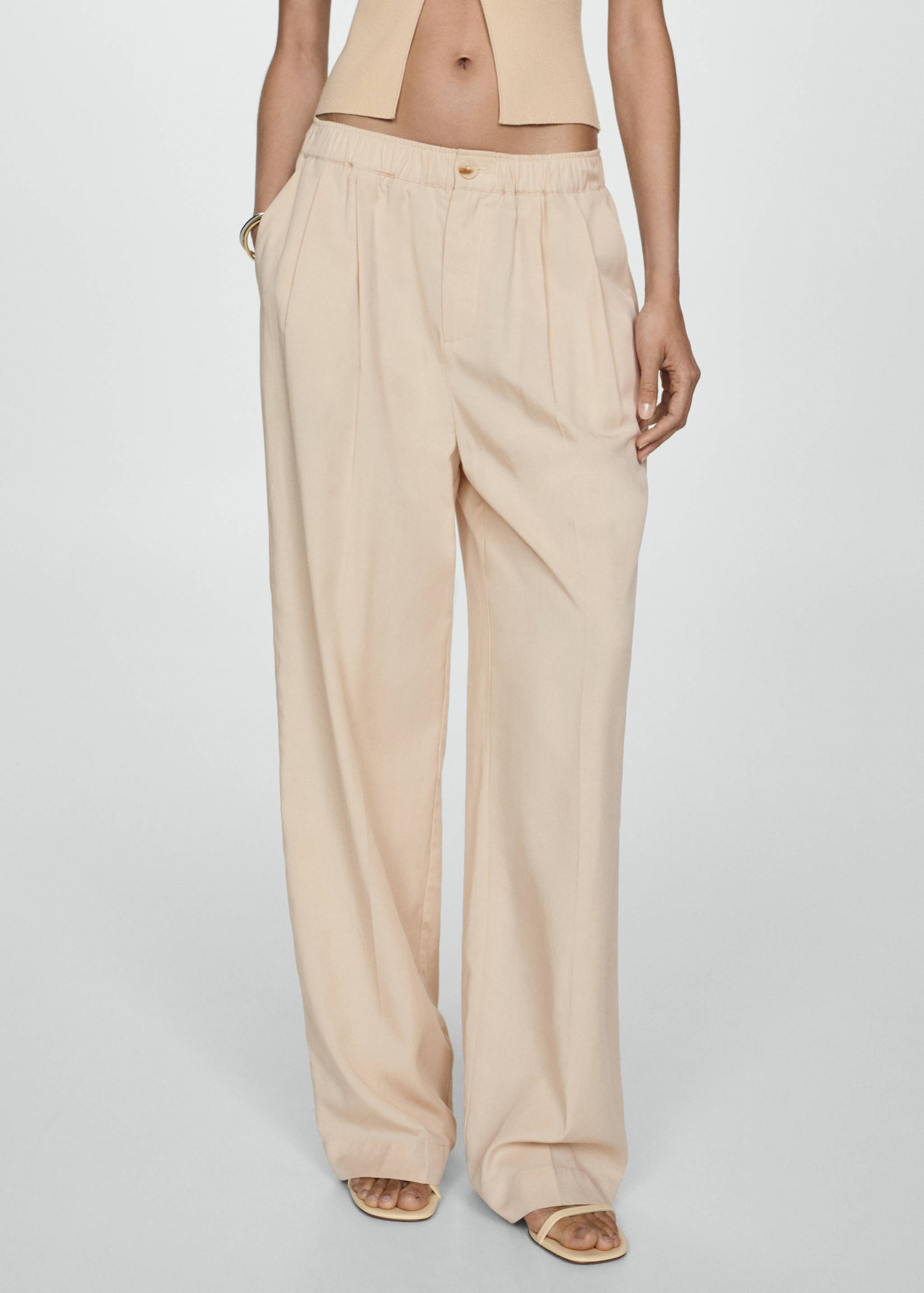 Lyocell pleated trousers - Medium plane