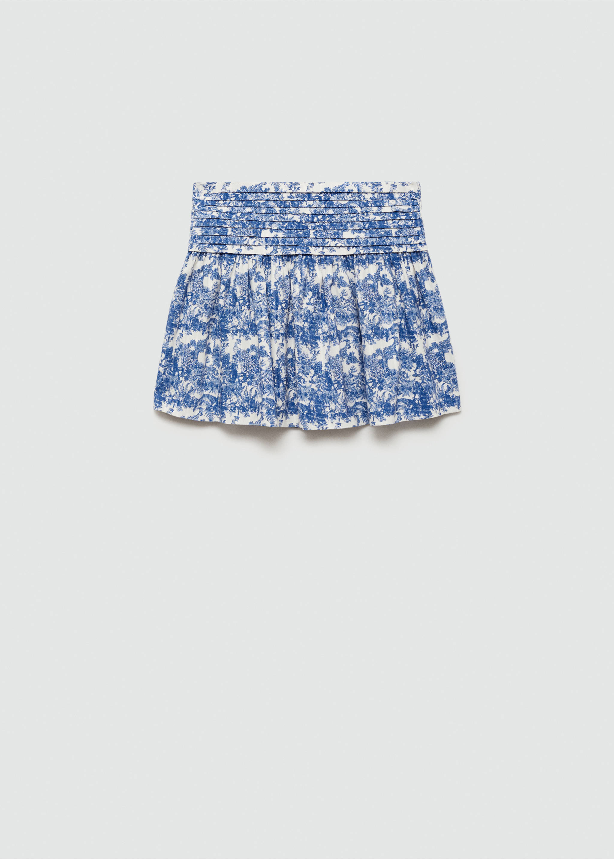 Plisirana suknja s printom - Artikl bez modela, Plava. Ref: 77083287-00.