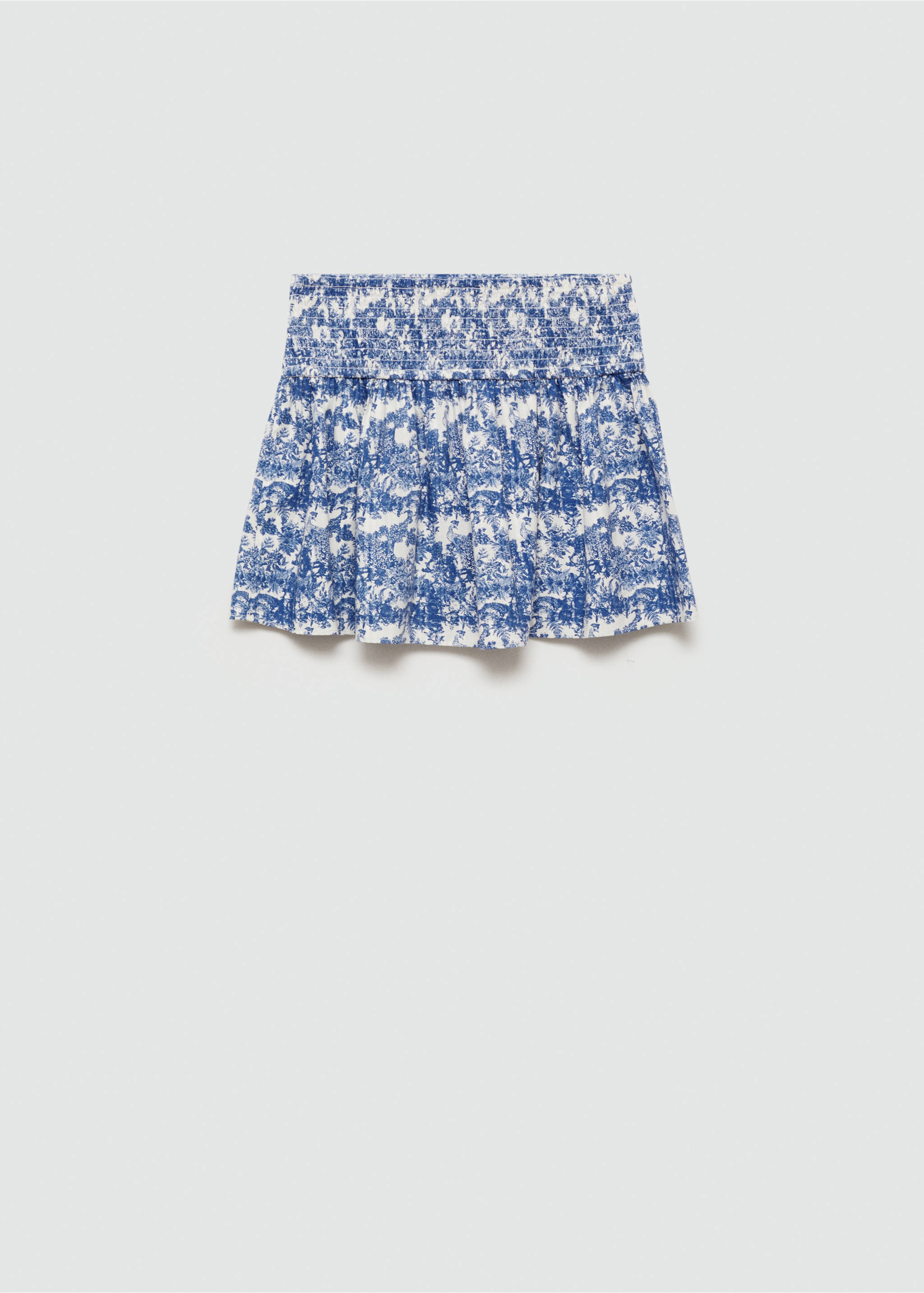 Plisirana suknja s printom - Stražnji dio artikla, Plava. Ref: 77083287-00.