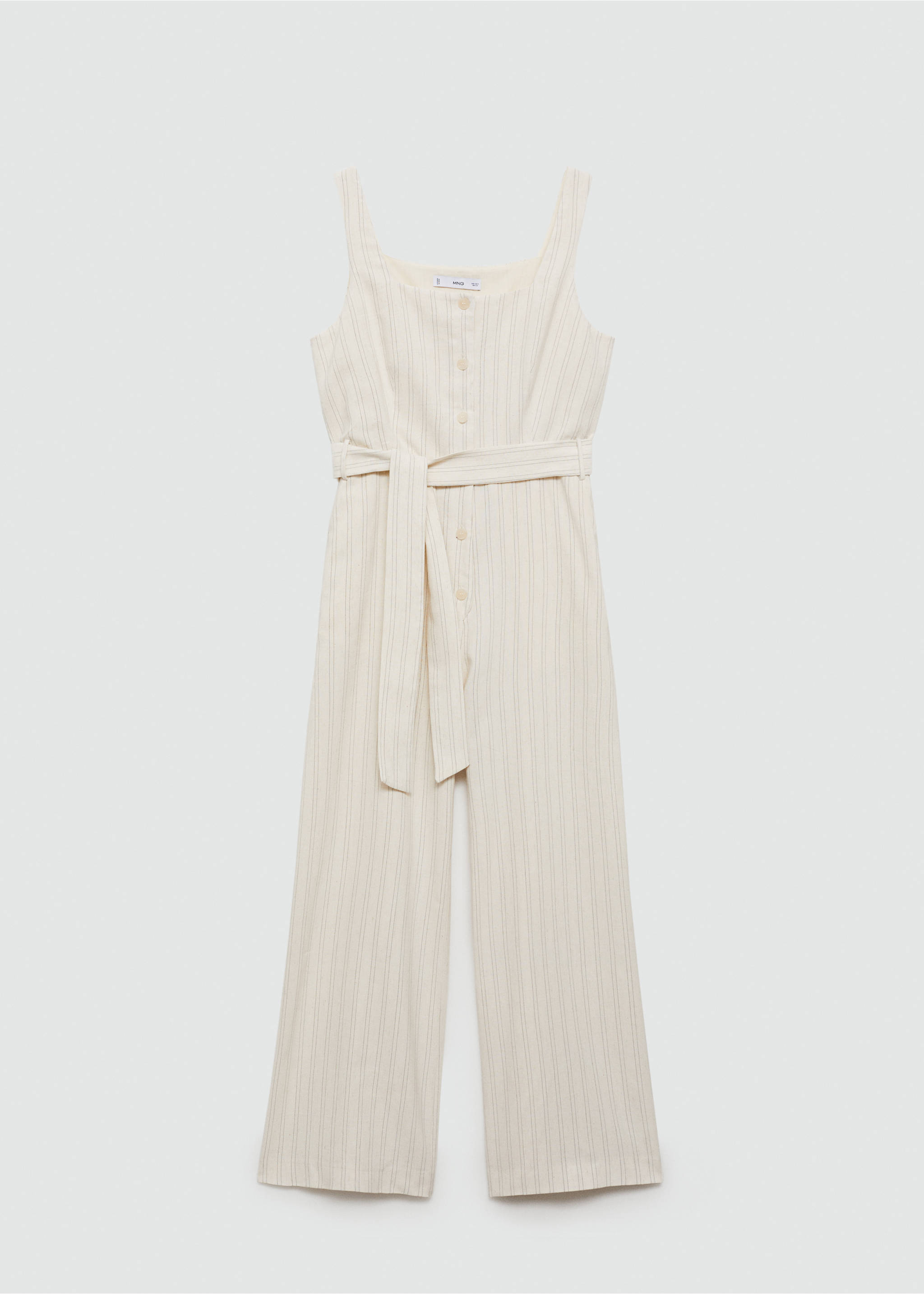 Striped bow jumpsuit - Article without model, Off White. Ref: 77083288-00.