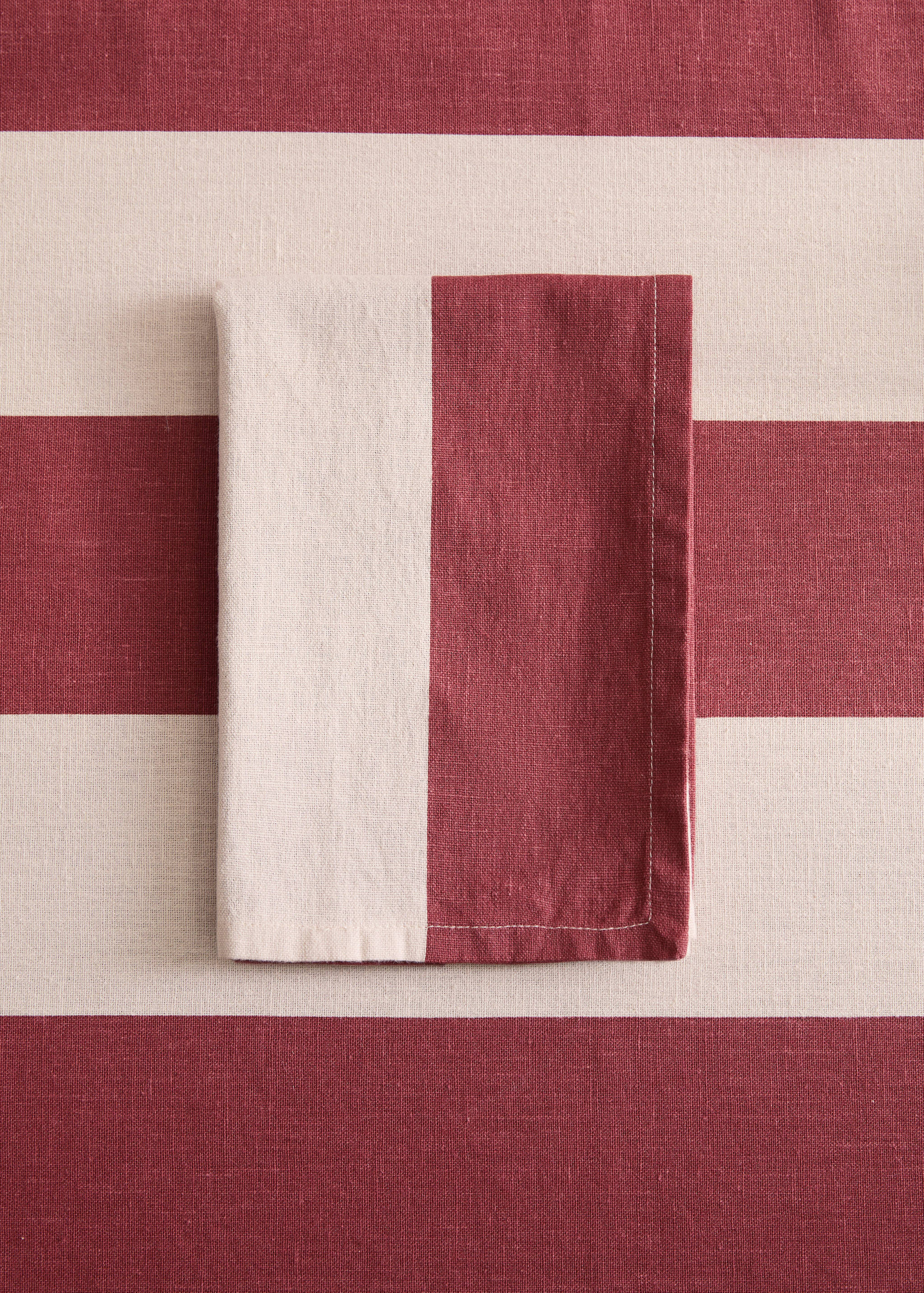 Striped cotton linen napkin 170x250cm - General plane