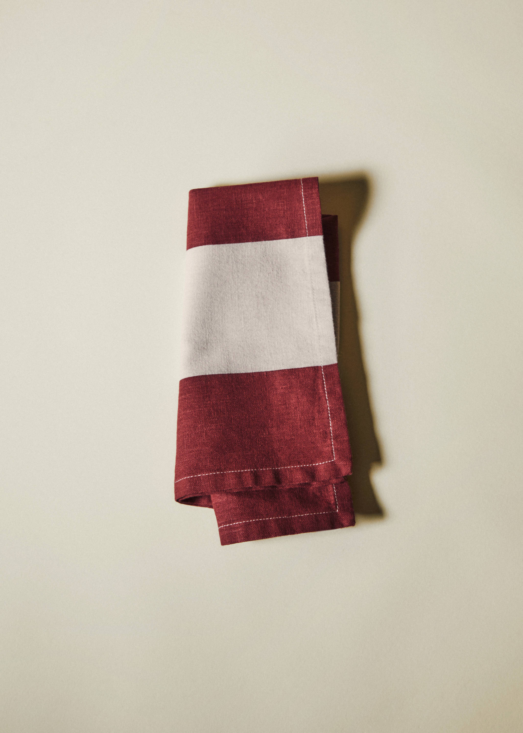 Striped cotton linen napkin 170x250cm - Details of the article 7