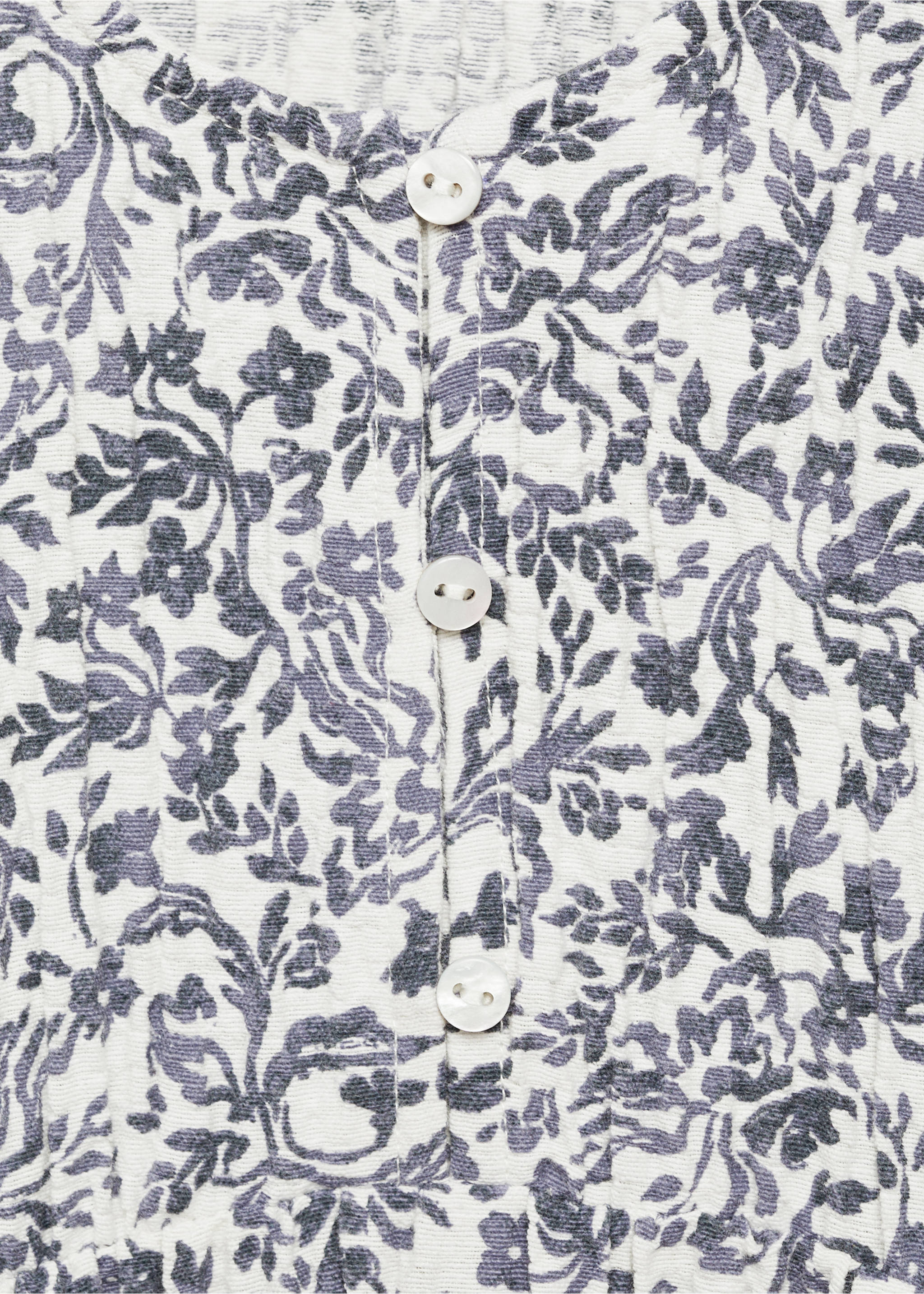 Pleated floral dress - Details of the article 8, Blue. Ref: 77083292-00.