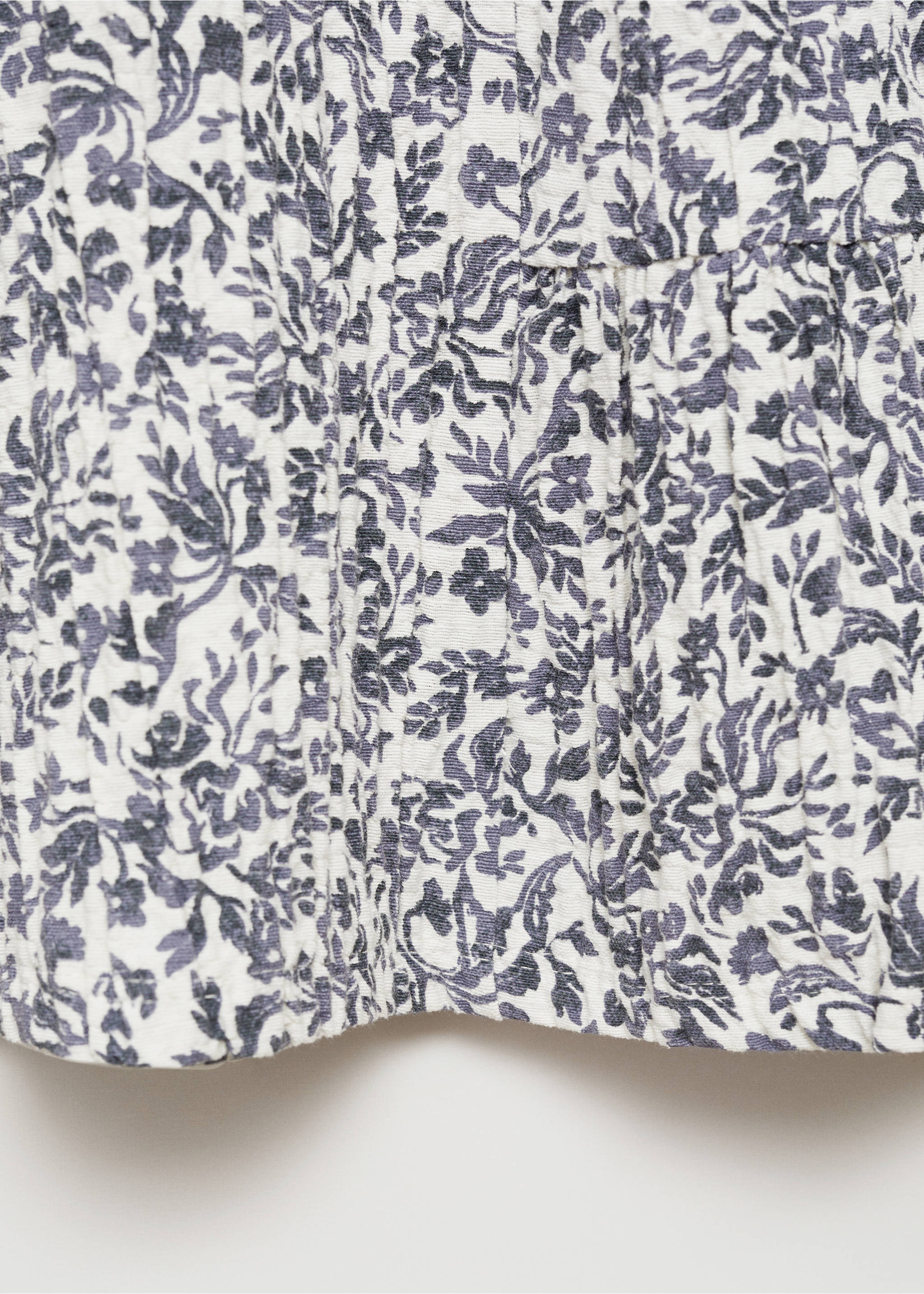 Pleated floral dress - Details of the article 0, Blue. Ref: 77083292-00.