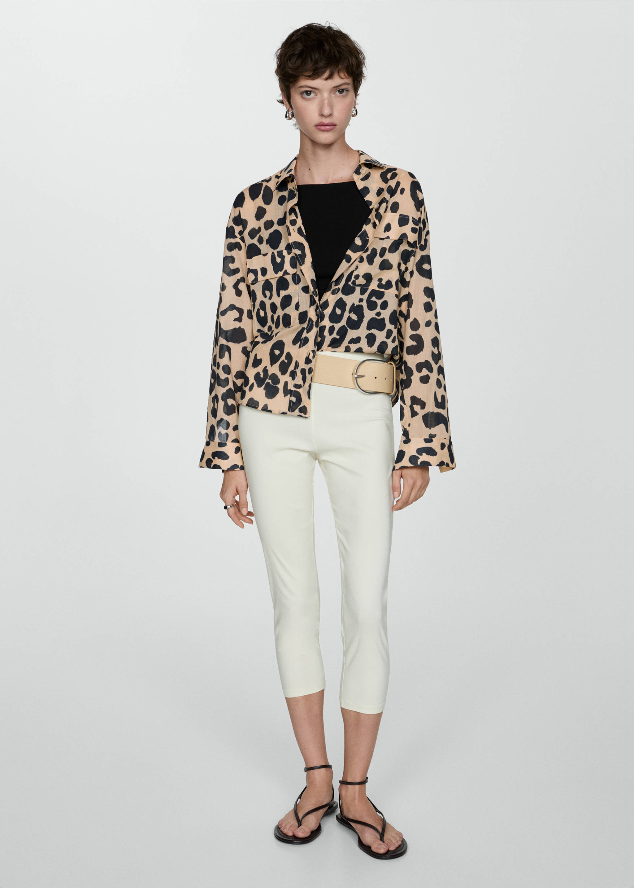 Hemd mit Animal-Print - Allgemeine Ansicht, Ecru. Ref: 77083294-00.