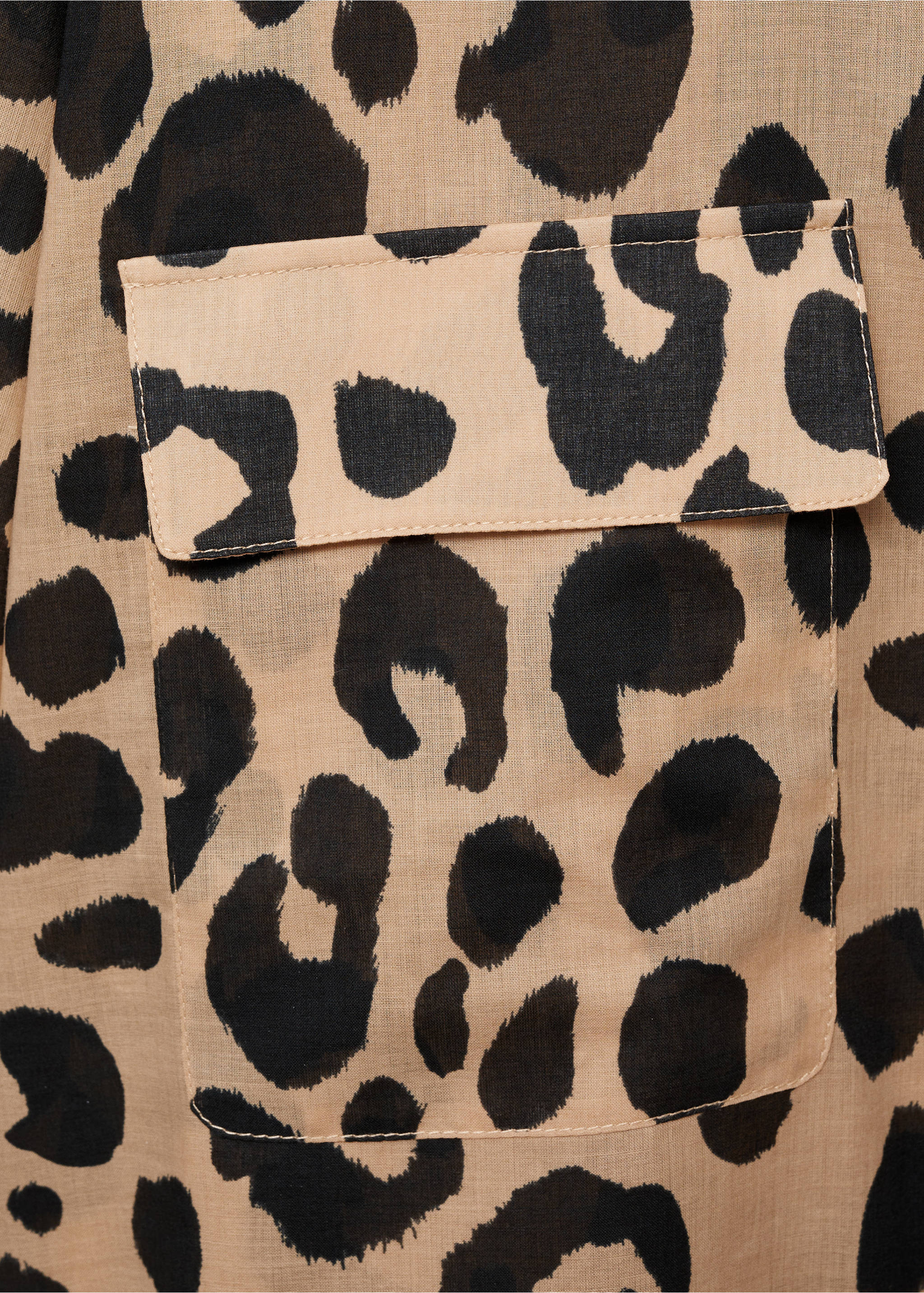 Hemd mit Animal-Print - Detail des Artikels 8, Ecru. Ref: 77083294-00.