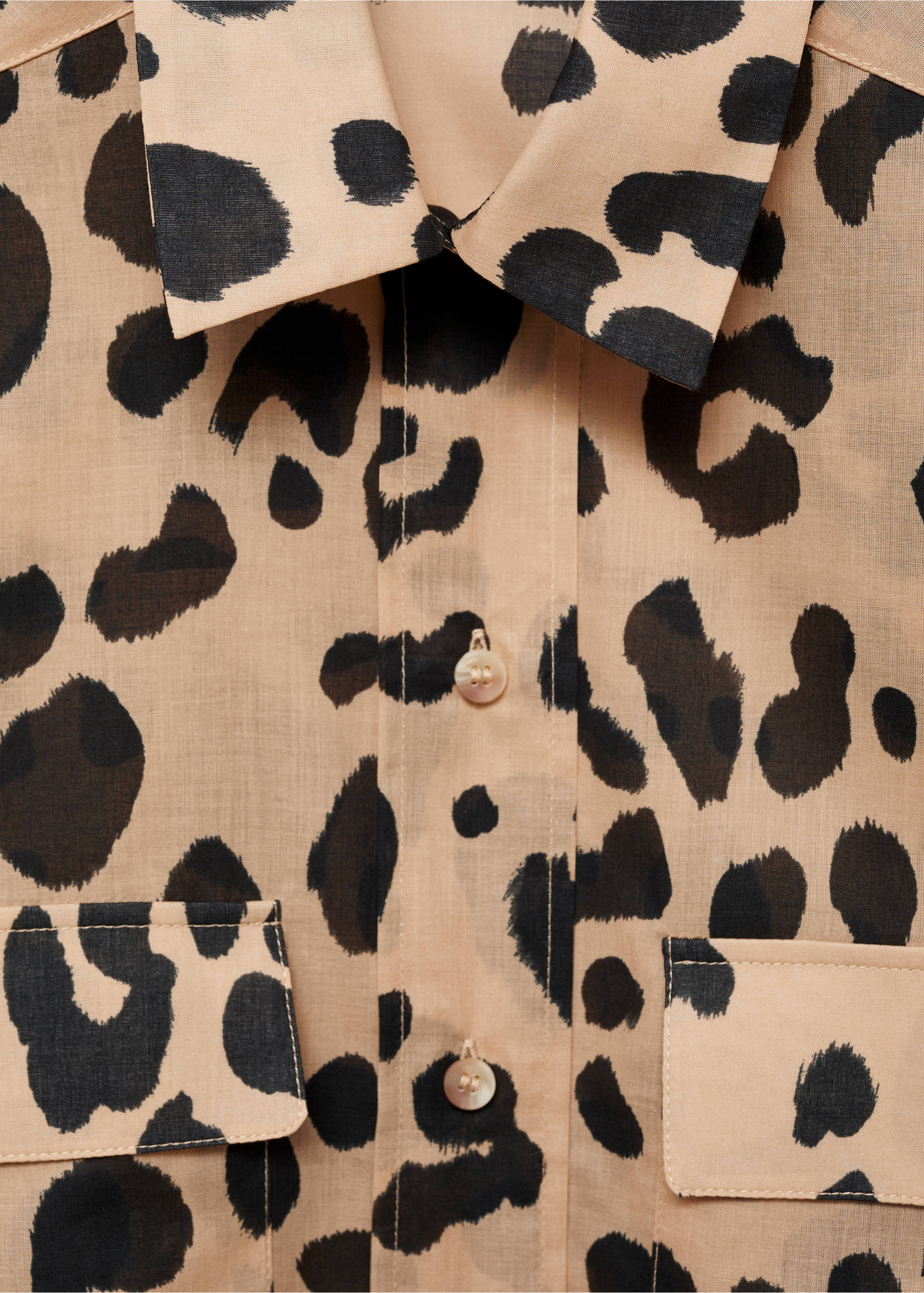 Hemd mit Animal-Print - Detail des Artikels 0, Ecru. Ref: 77083294-00.