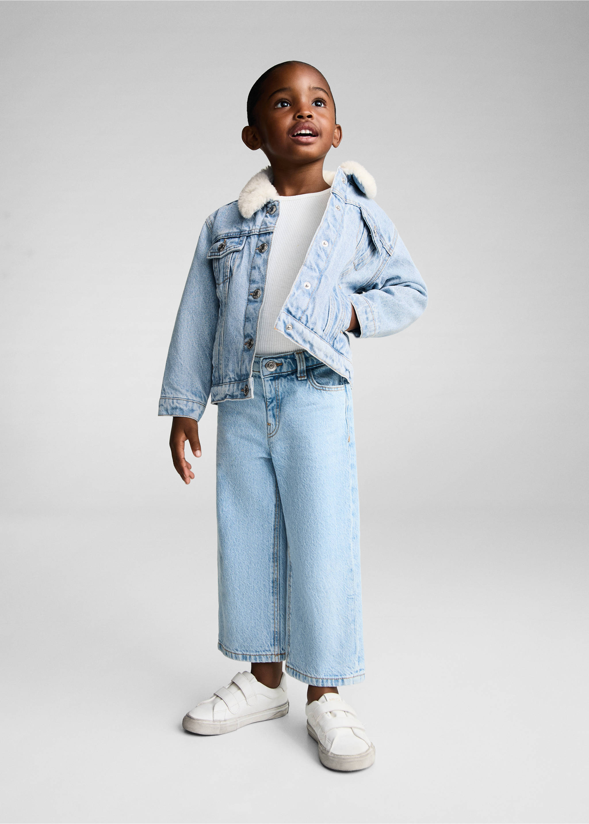 Jacke mit Teddyfell-Innenfutter - Allgemeine Ansicht, Hellblau. Ref: 77083664-00.