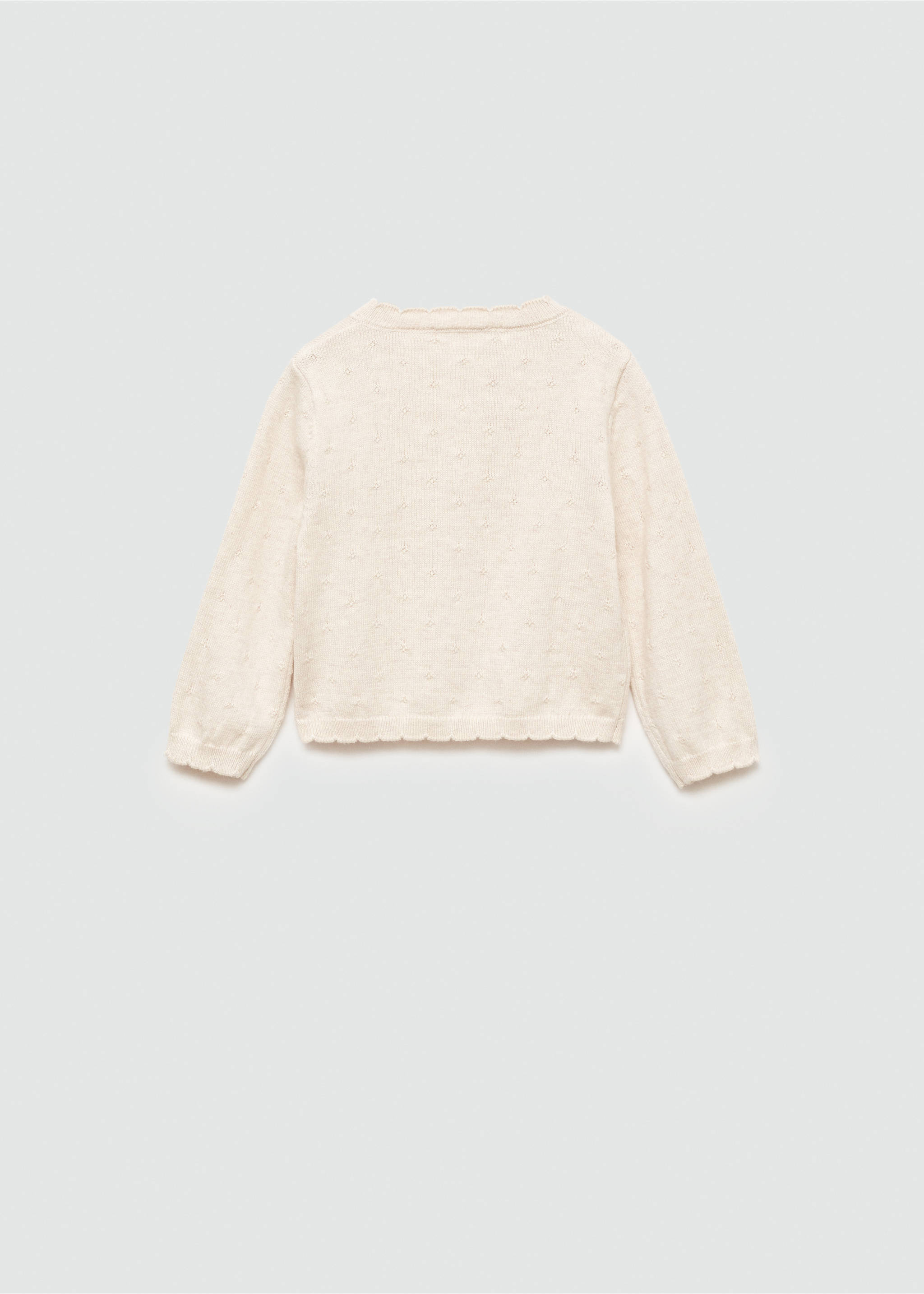 Embroidered knit cardigan - Reverse of the article, Sand. Ref: 77083667-00.