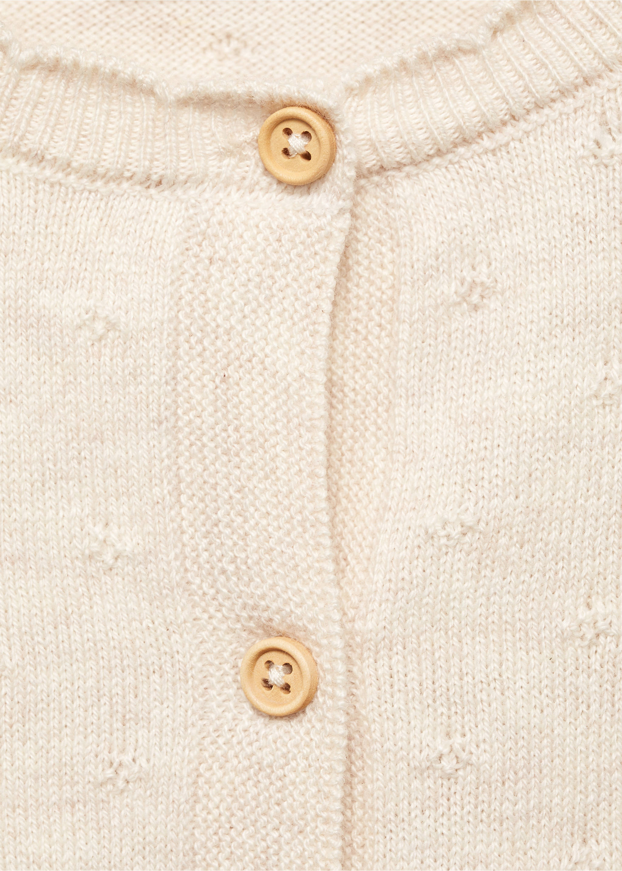 Embroidered knit cardigan - Details of the article 8, Sand. Ref: 77083667-00.
