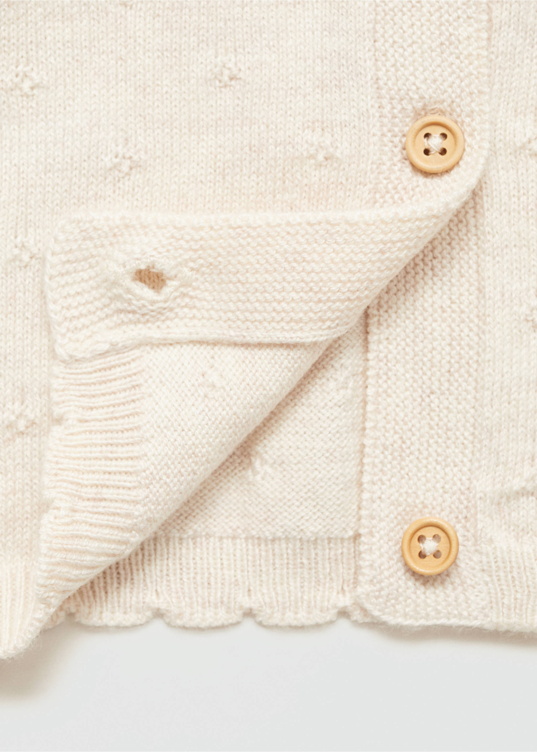 Embroidered knit cardigan - Details of the article 0, Sand. Ref: 77083667-00.
