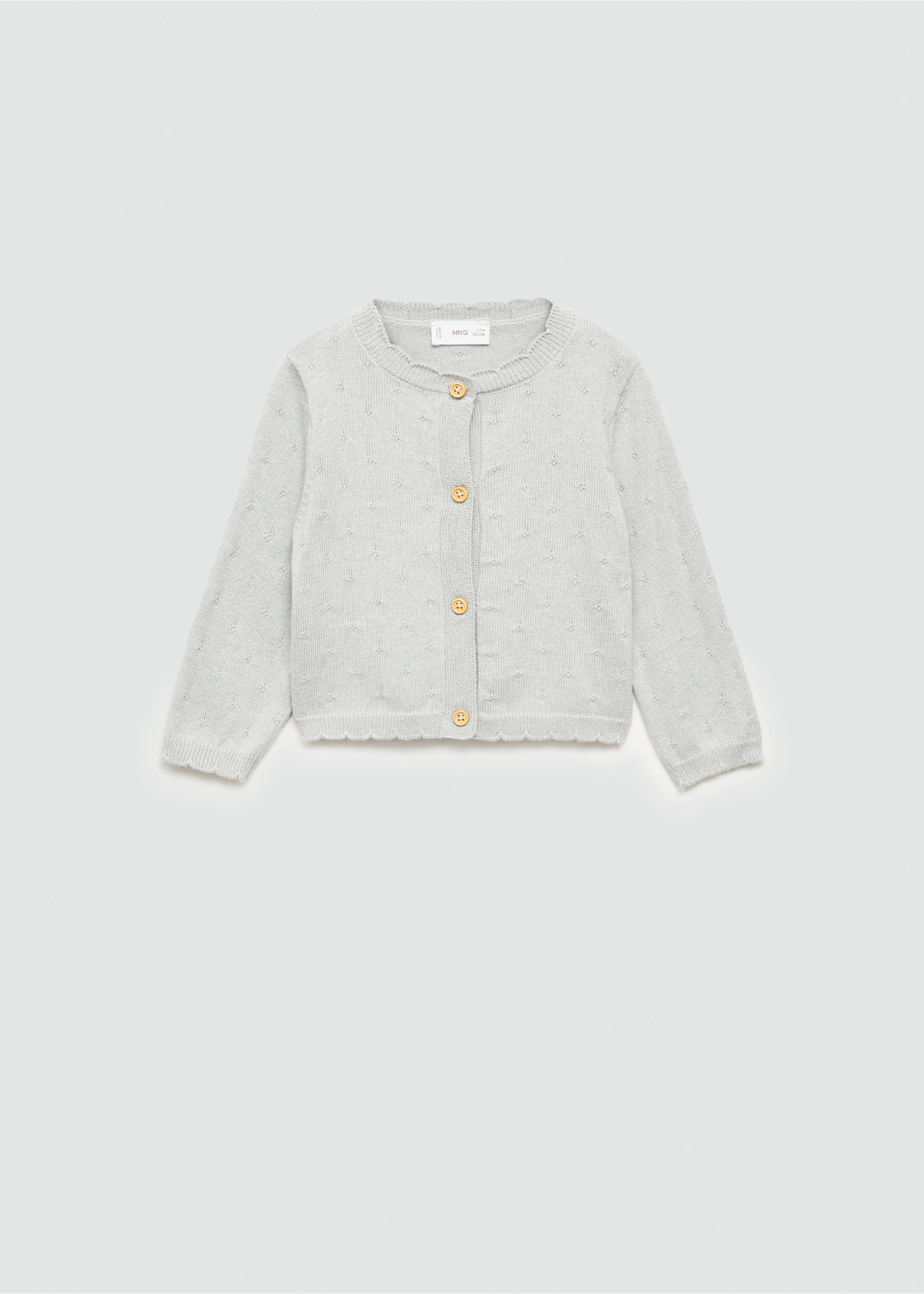 Embroidered knit cardigan - Article without model, Green. Ref: 77083667-00.