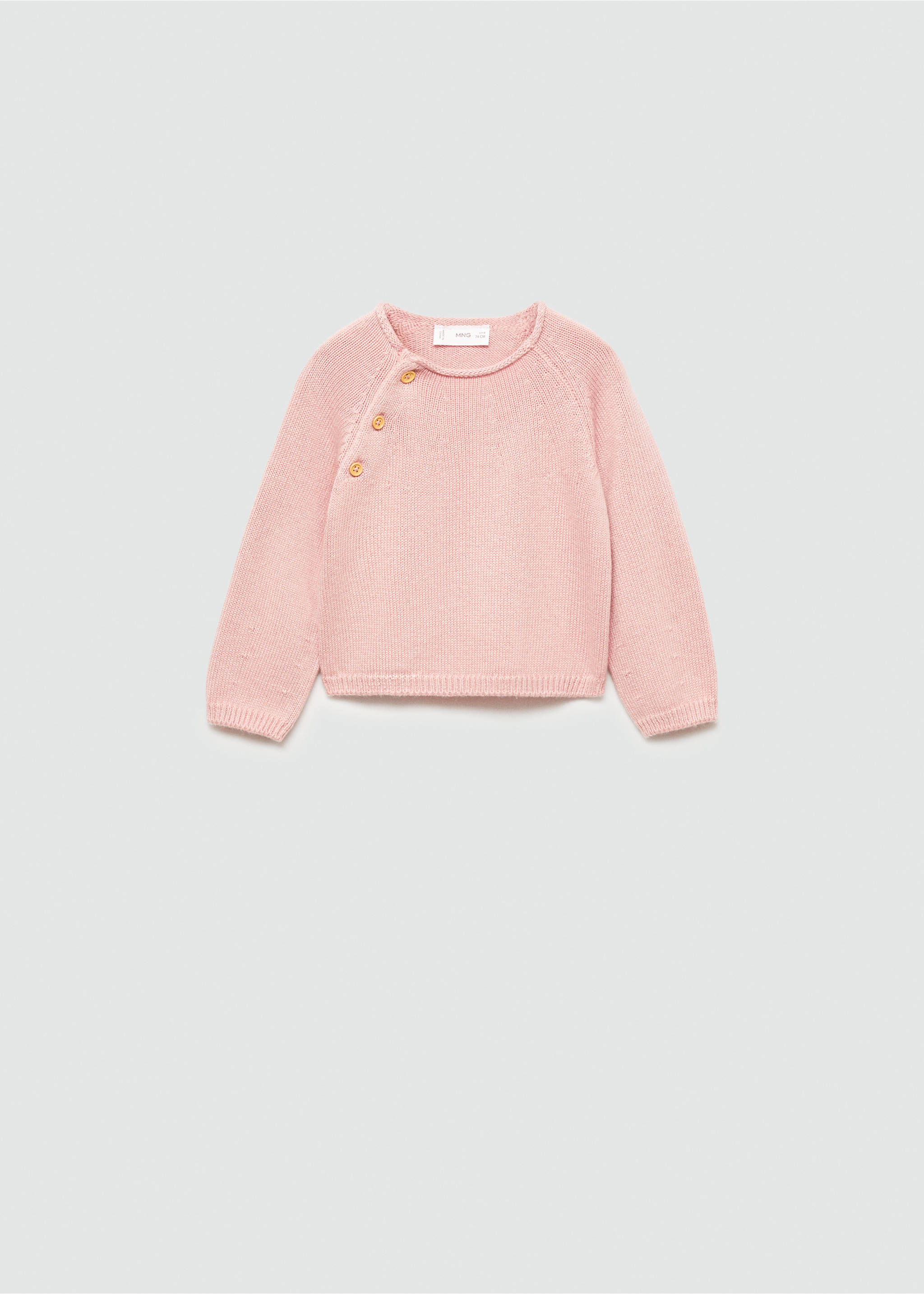 Buttons detail knit sweater - Article without model, Pink. Ref: 77083668-00.