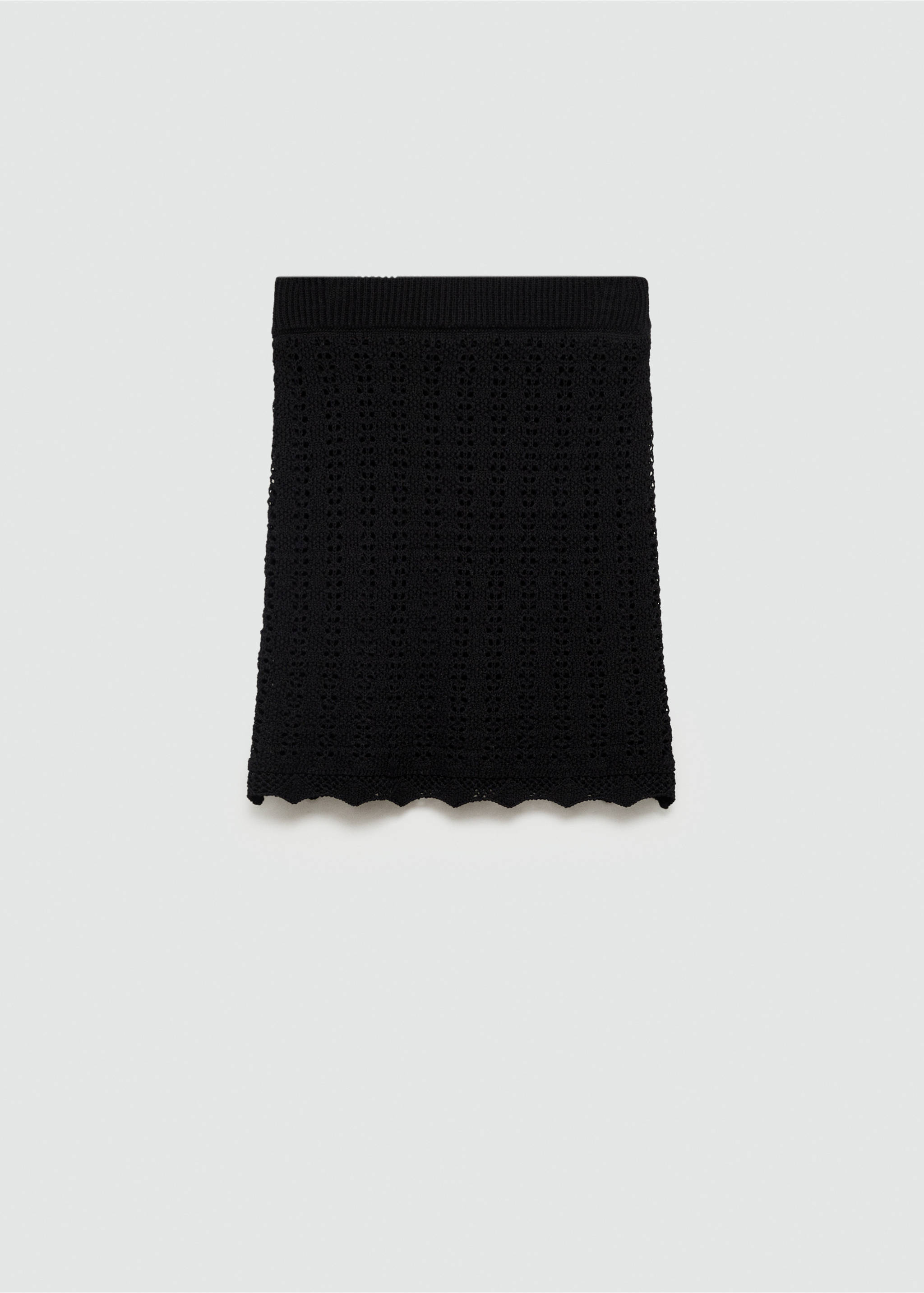 Knitted miniskirt - Article without model, Black. Ref: 77084015-00.