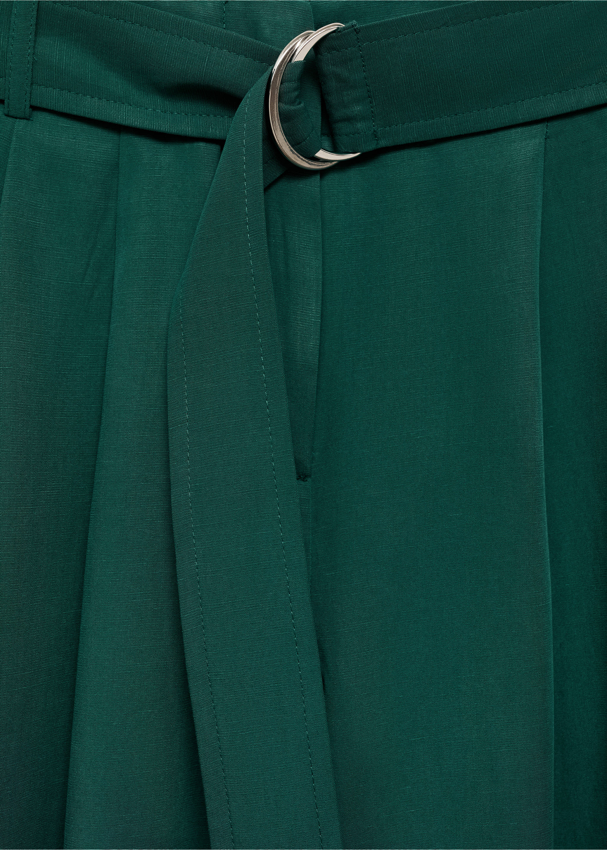 Lyocell trousers with belt - Details of the article 8, Green. Ref: 77084023-00.