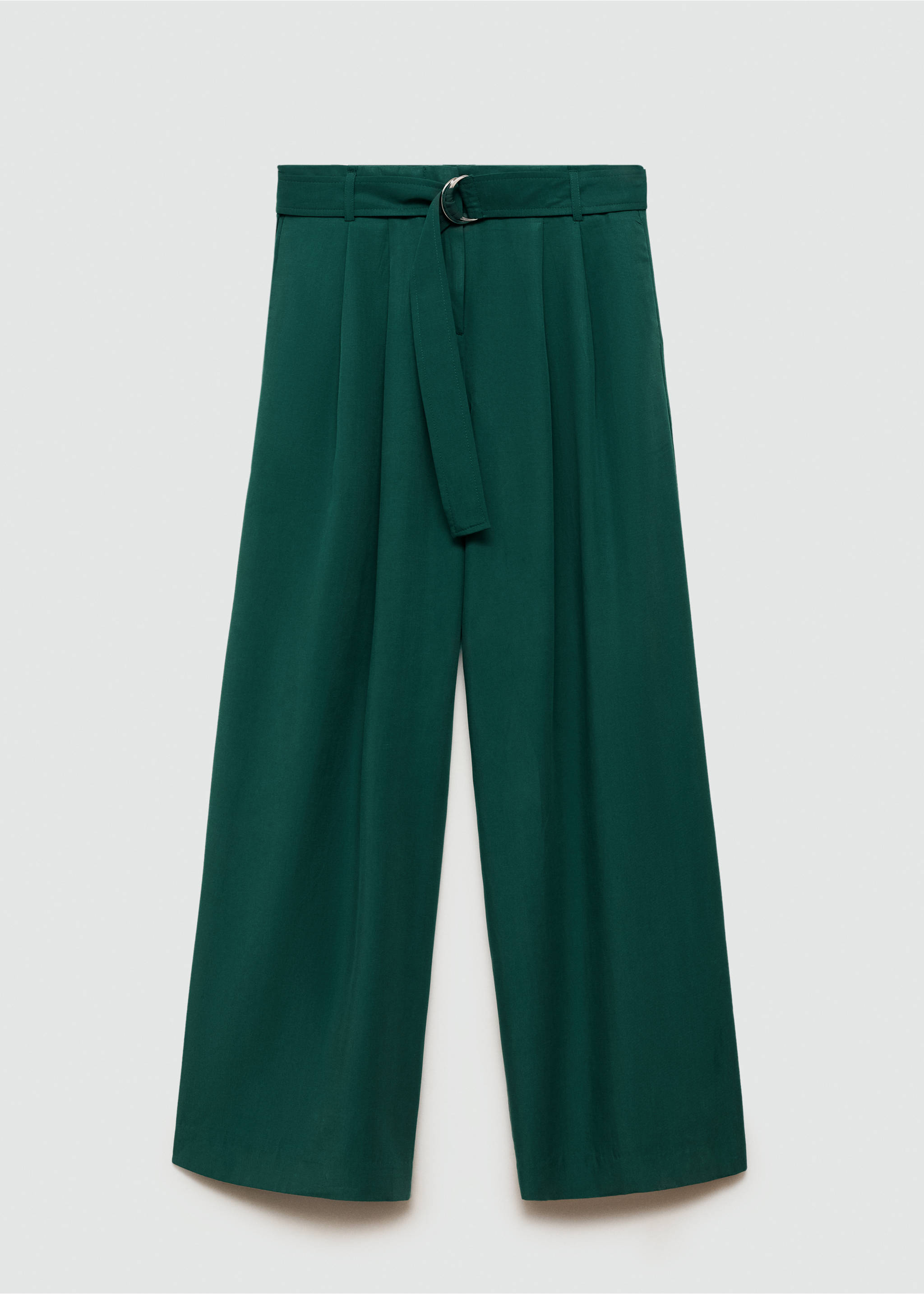 Lyocell trousers with belt - Article without model, Green. Ref: 77084023-00.