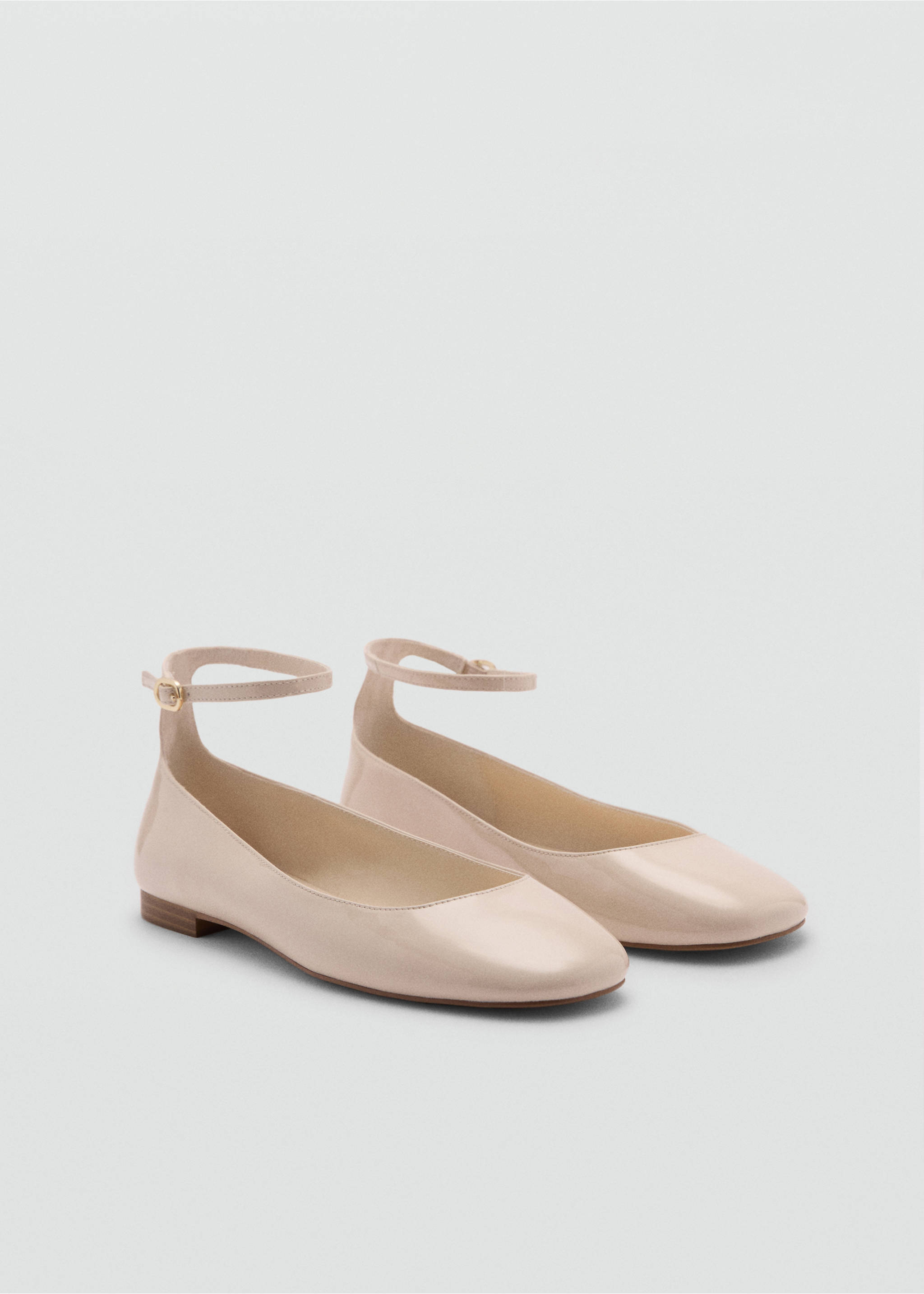 Patent leather-effect ballet flats - Medium plane, Beige. Ref: 77084026-00.